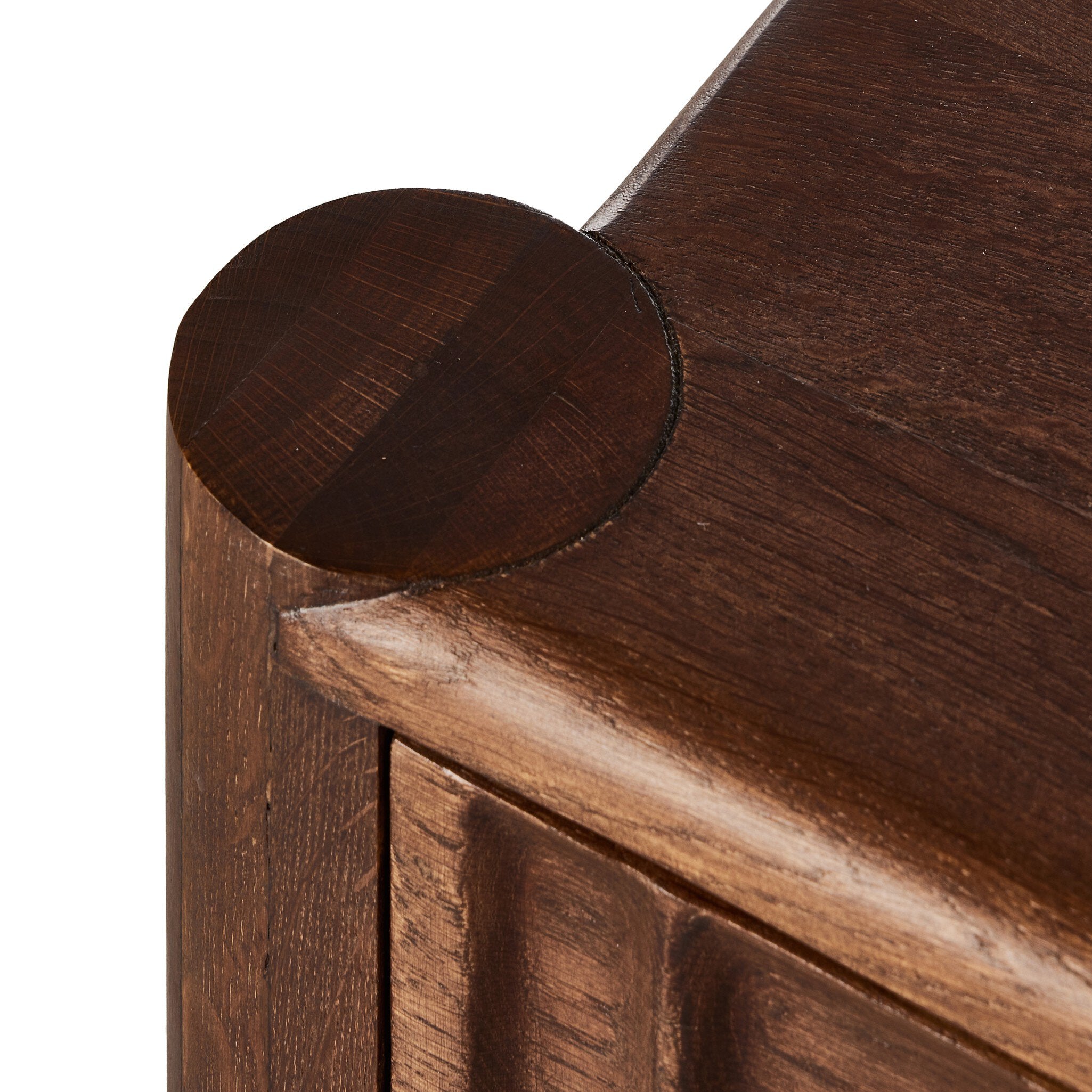 Four Hands Ezri Nightstand — Cocoa Oak-Carved Cocoa Oak