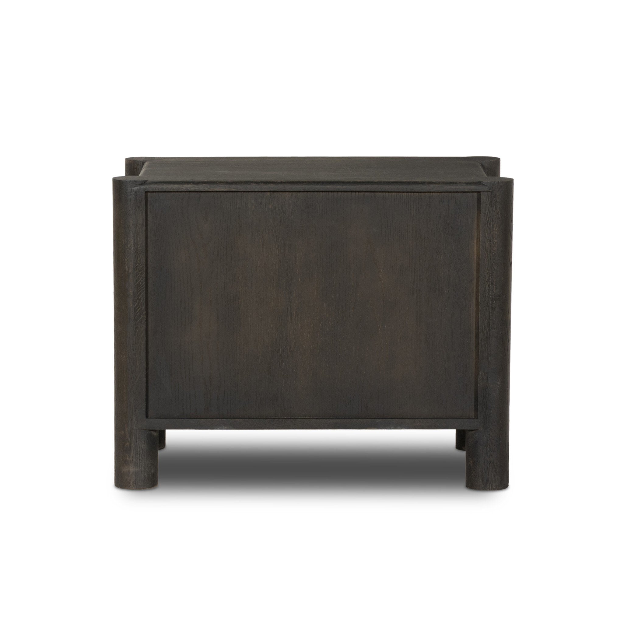 Four Hands Ezri Nightstand — Black Oak-Carved Black Oak