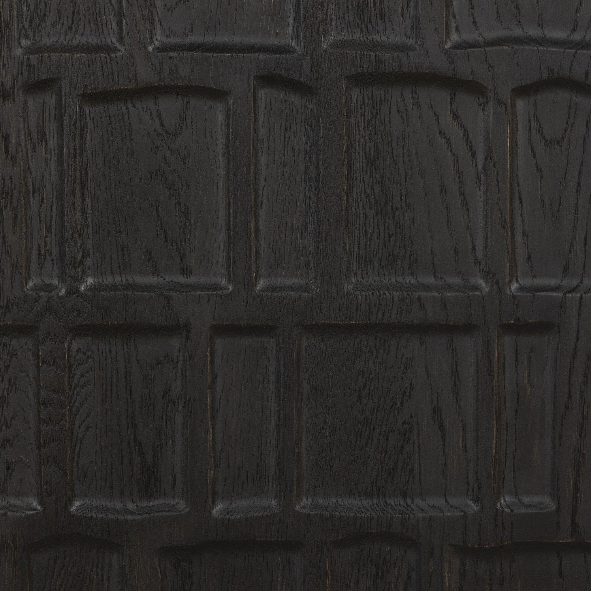 Four Hands Ezri Nightstand — Black Oak-Carved Black Oak