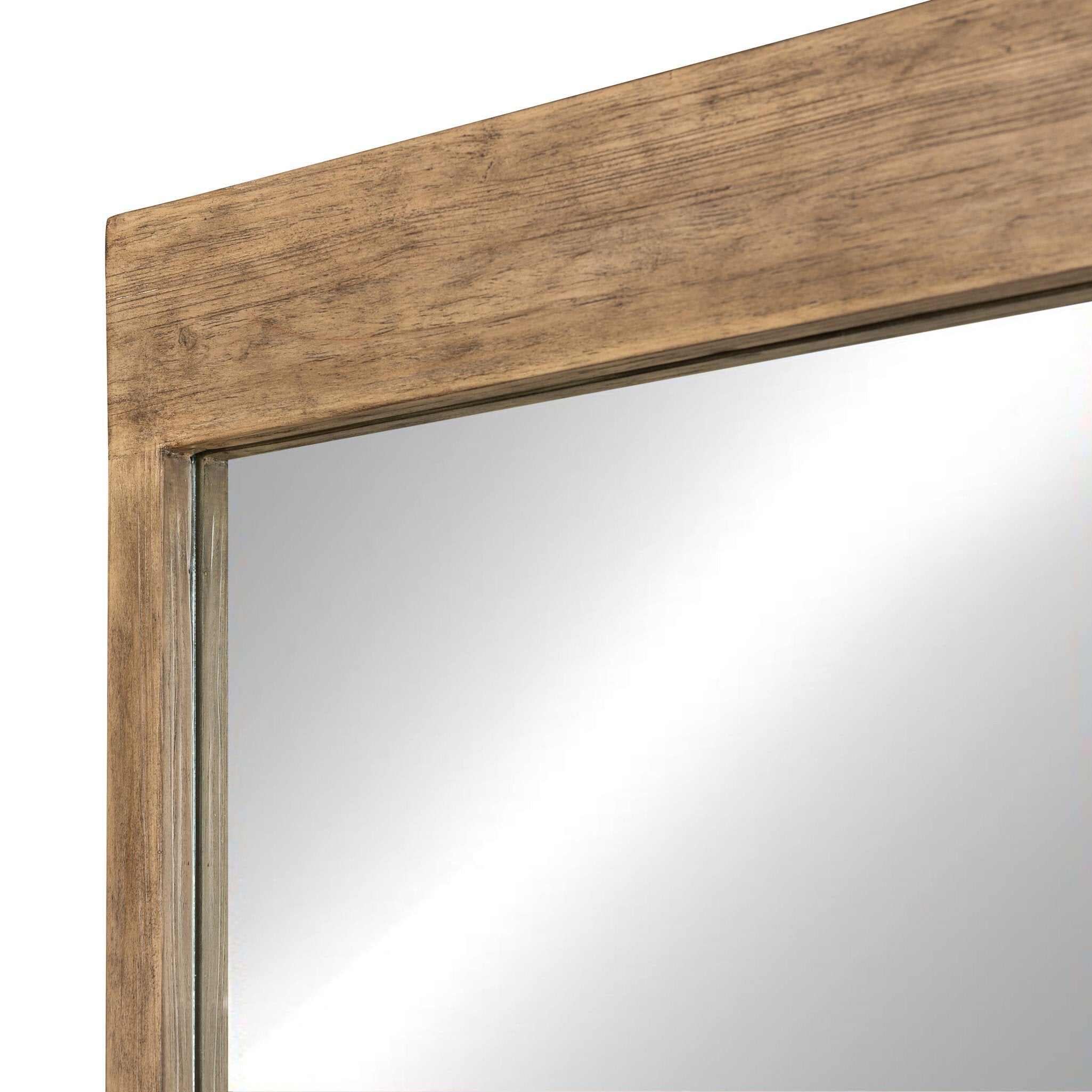 Four Hands Ledge Floor Mirror — Distressed Light Pine
