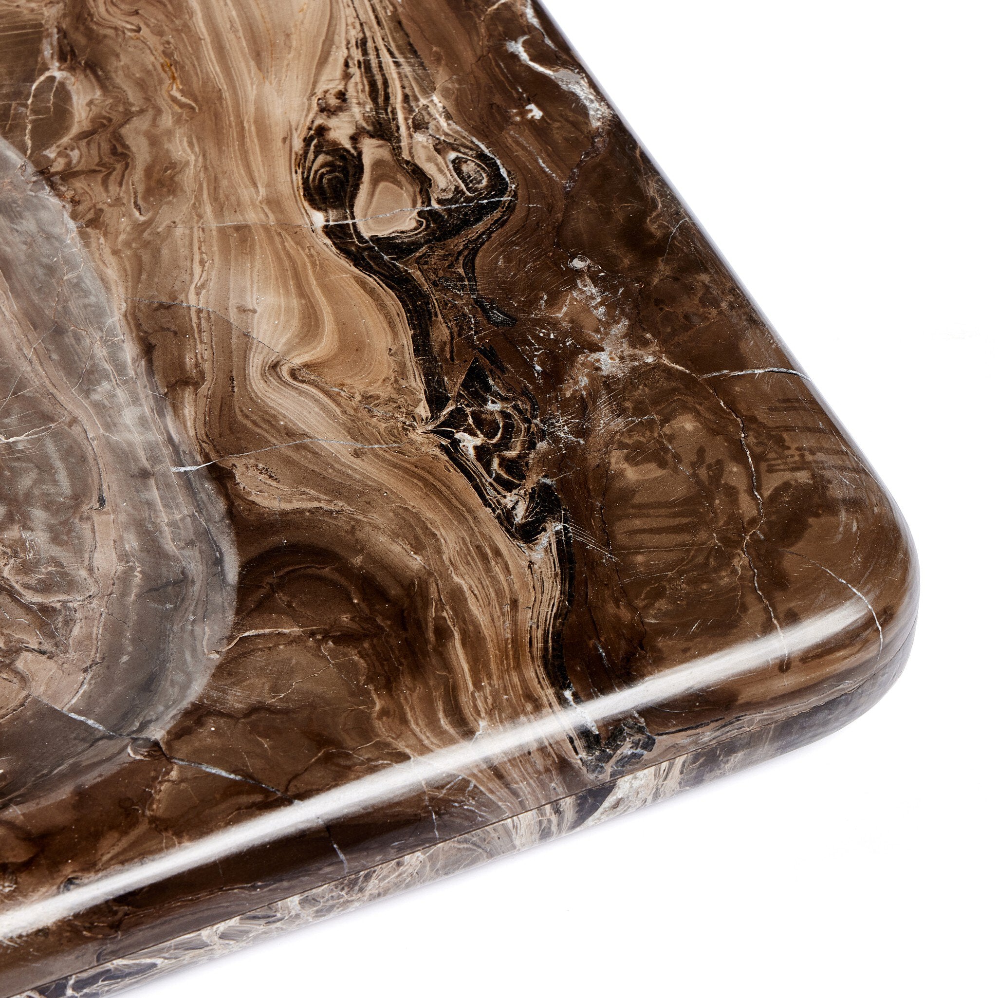 Four Hands Rossi Catchall — Rocky Brown Marble