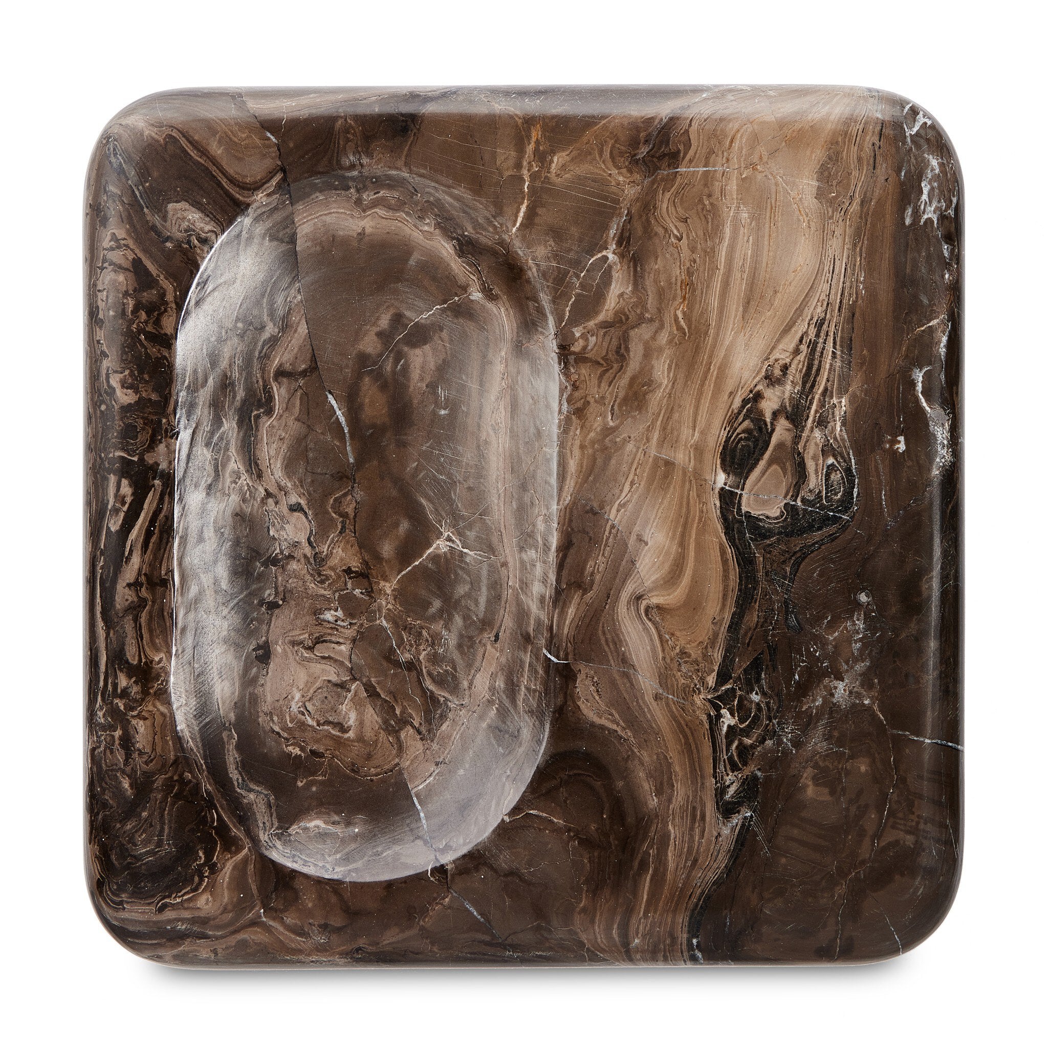 Four Hands Rossi Catchall — Rocky Brown Marble