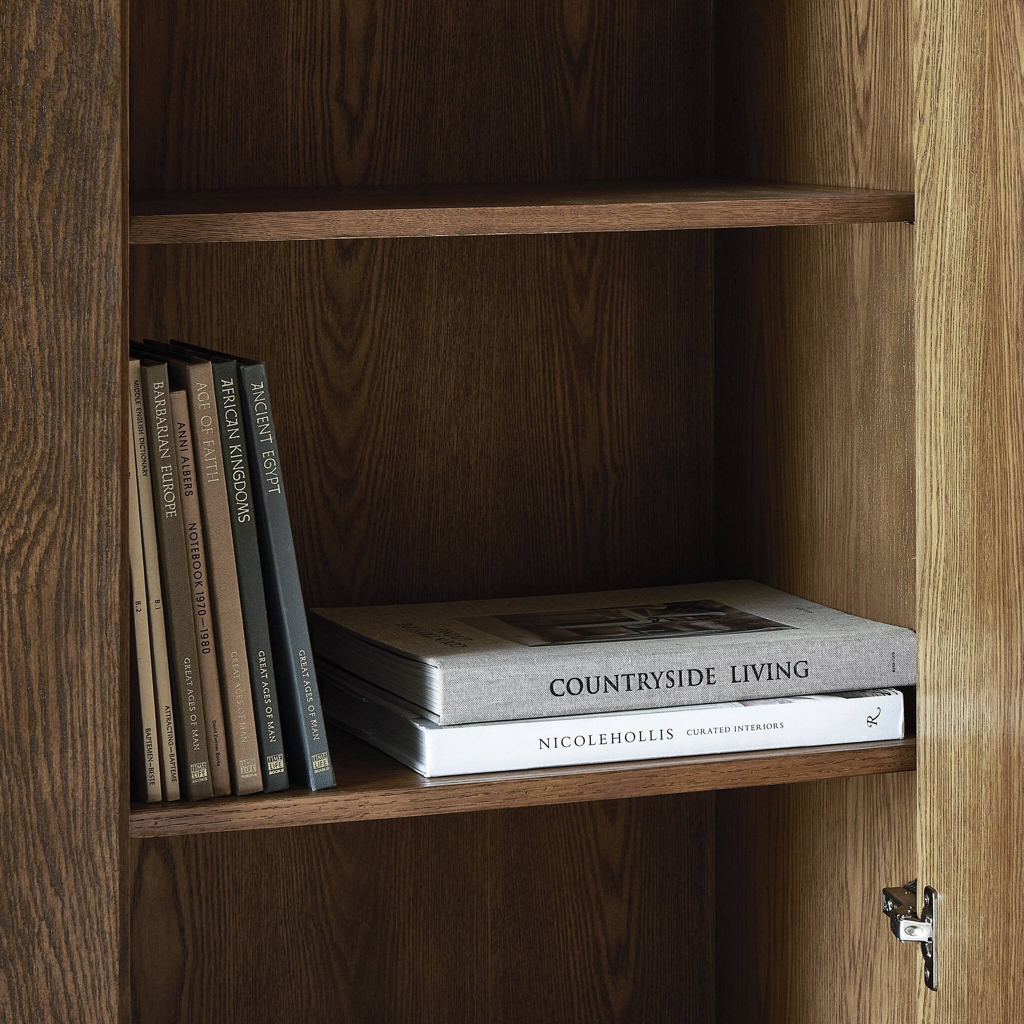 Four Hands Renaud 3-Door Cabinet — Dark Toasted Oak-Dark Toasted Oak Veneer