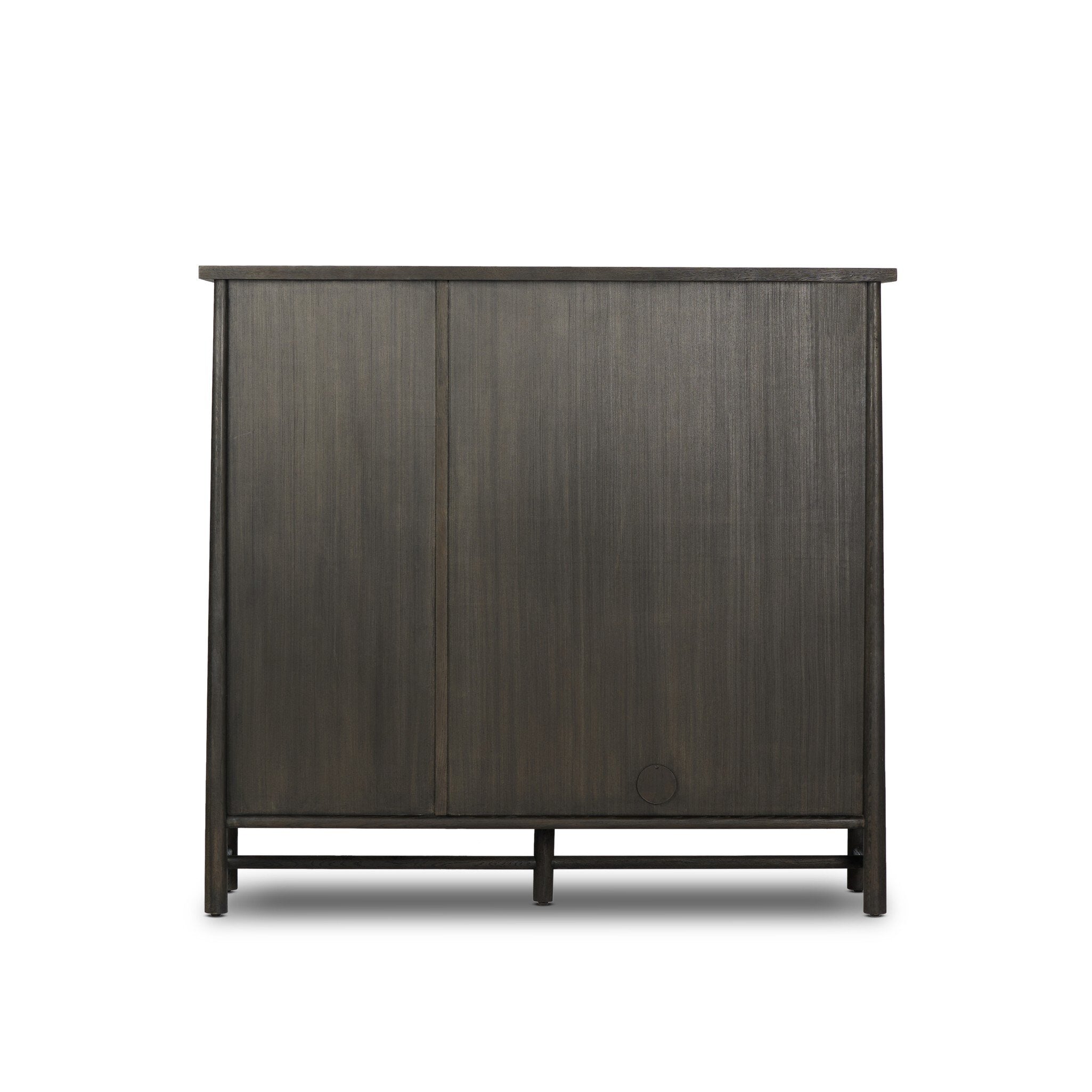 Four Hands Renaud 3-Door Cabinet — Charcoal Oak-Charcoal Oak Veneer