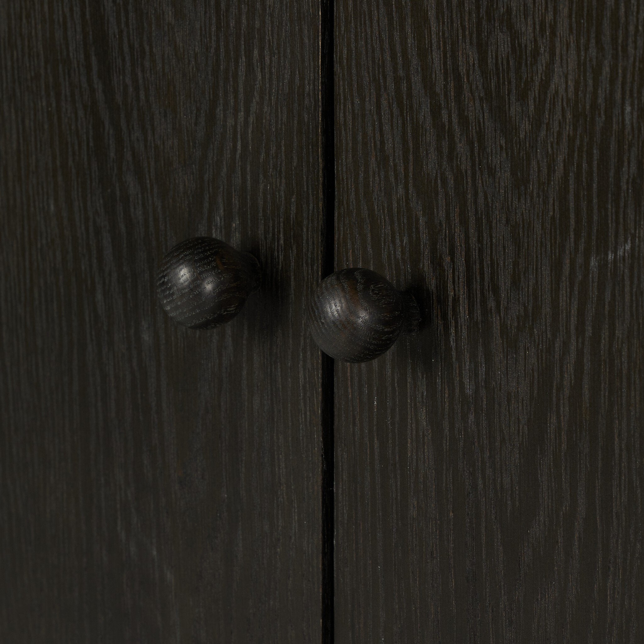 Four Hands Renaud 3-Door Cabinet — Charcoal Oak-Charcoal Oak Veneer