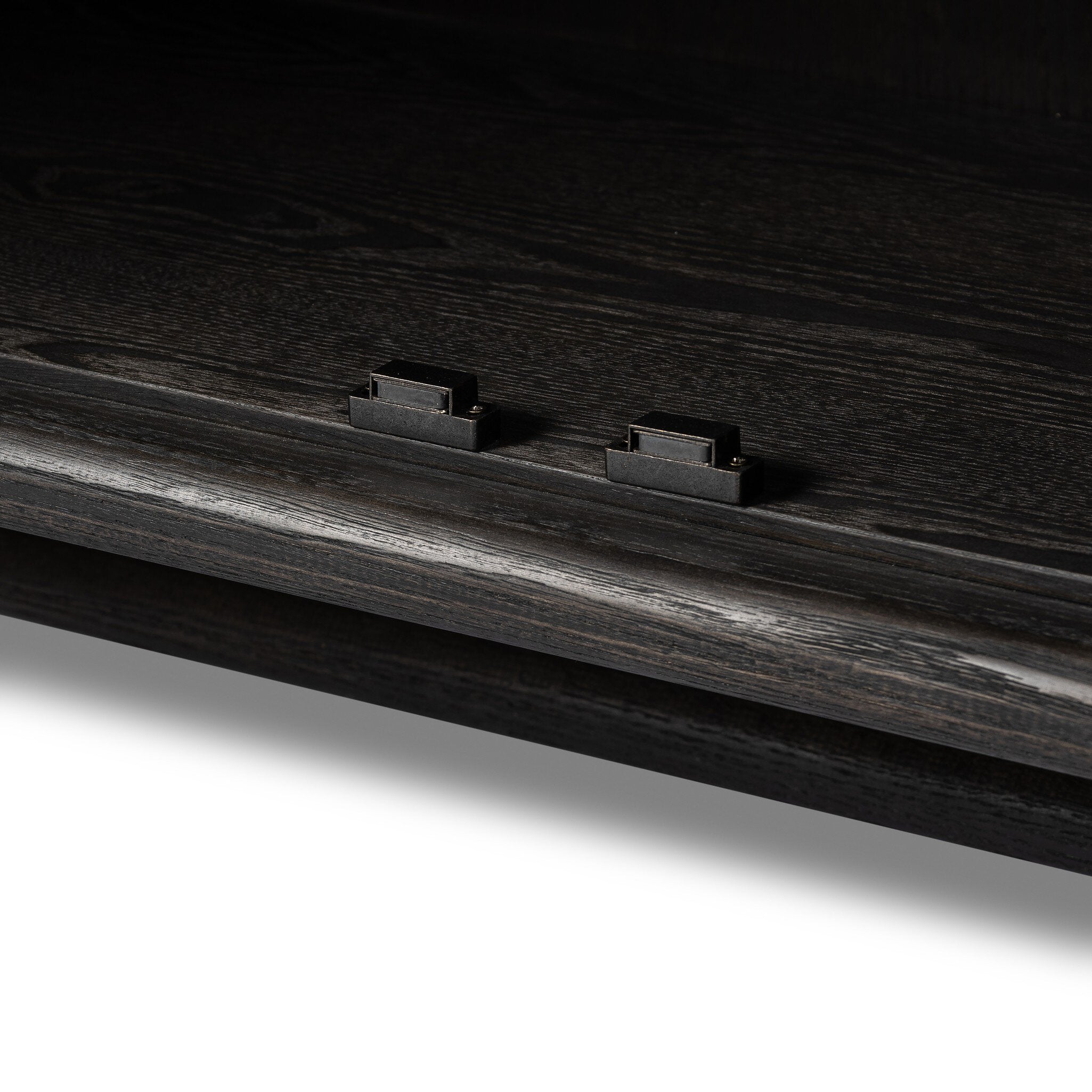 Four Hands Renaud 3-Door Cabinet — Charcoal Oak-Charcoal Oak Veneer