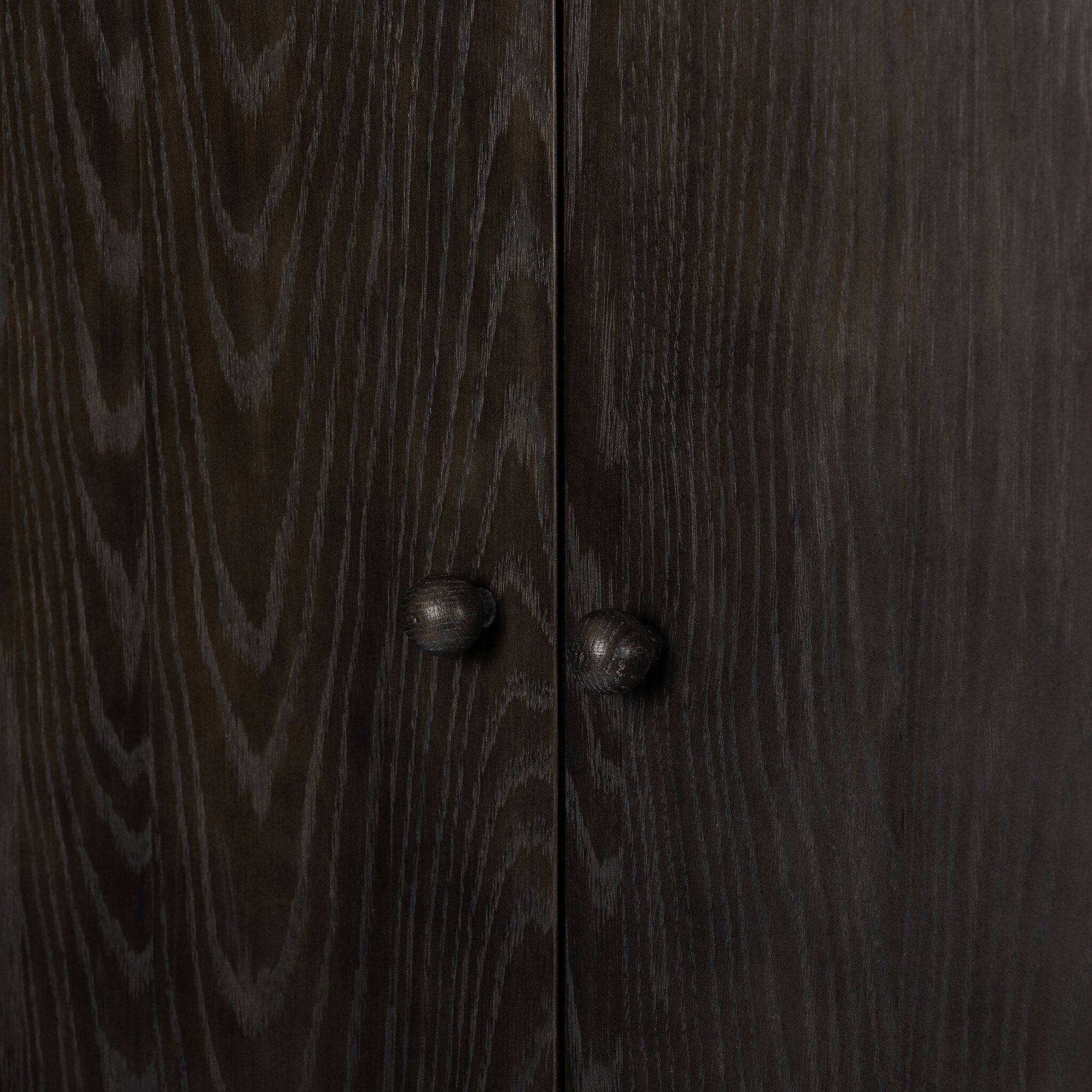 Four Hands Renaud 3-Door Cabinet — Charcoal Oak-Charcoal Oak Veneer