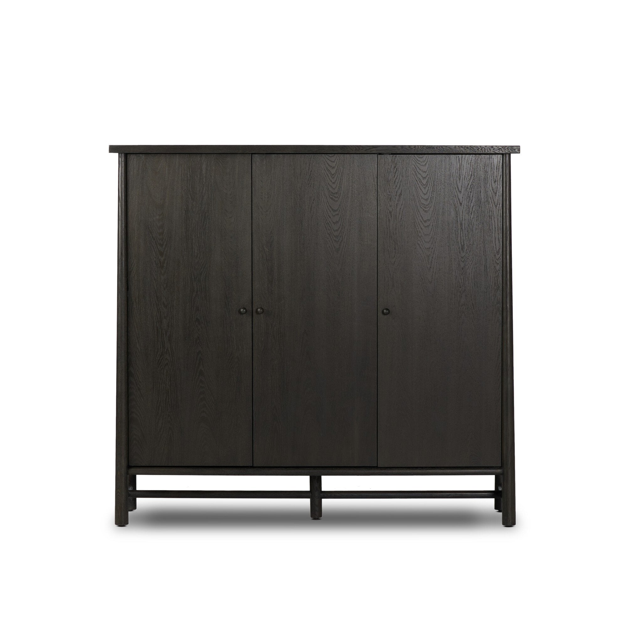 Four Hands Renaud 3-Door Cabinet — Charcoal Oak-Charcoal Oak Veneer