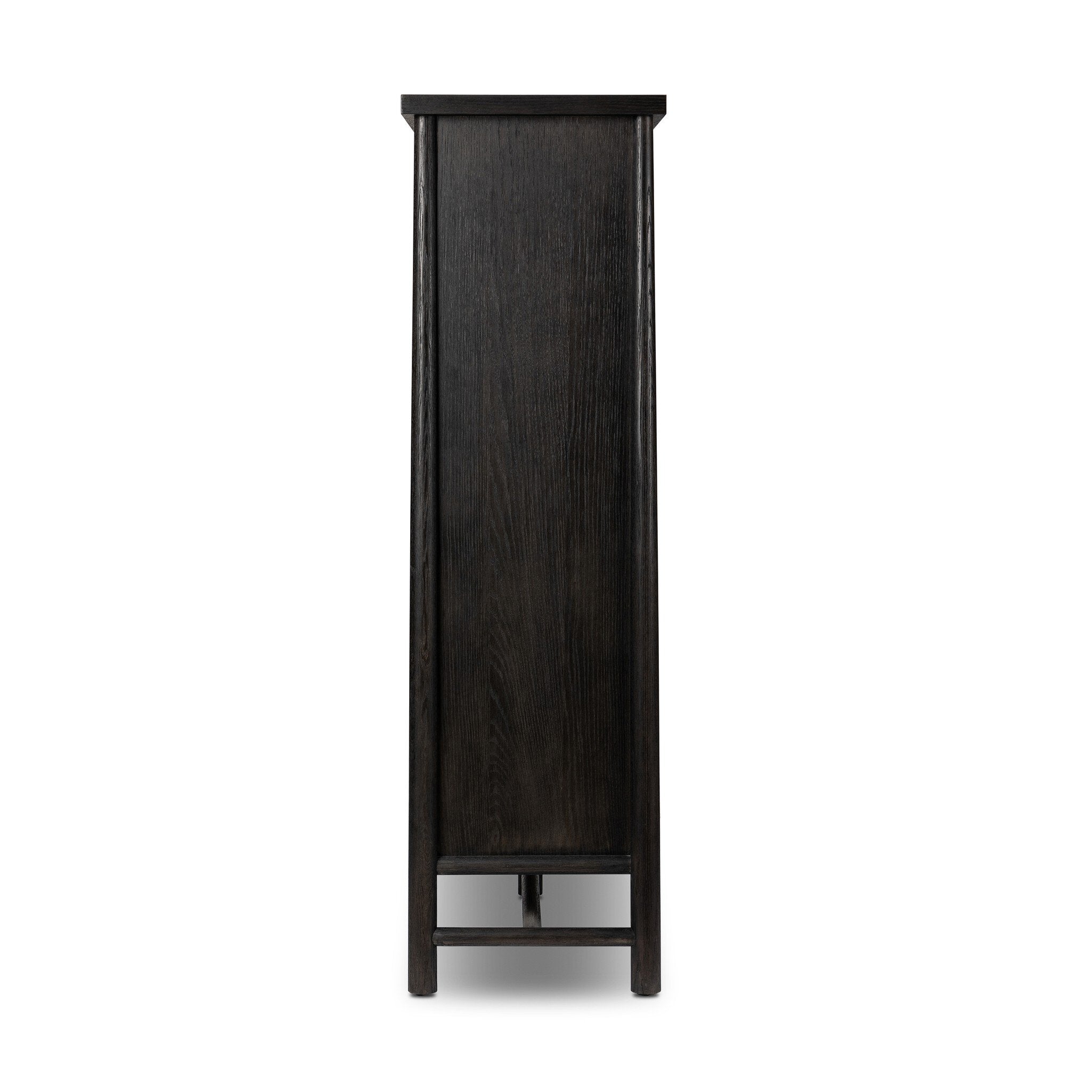 Four Hands Renaud 3-Door Cabinet — Charcoal Oak-Charcoal Oak Veneer