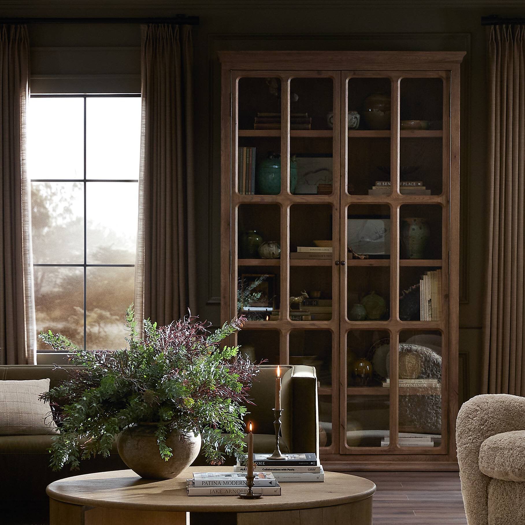 Four Hands Dawes Cabinet — Weathered Oak-Weathered Oak Veneer-Aged Bronze