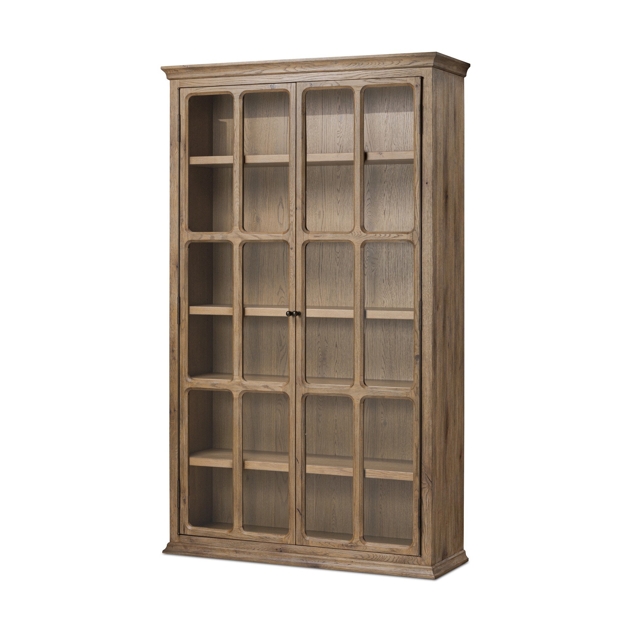 Four Hands Dawes Cabinet — Weathered Oak-Weathered Oak Veneer-Aged Bronze