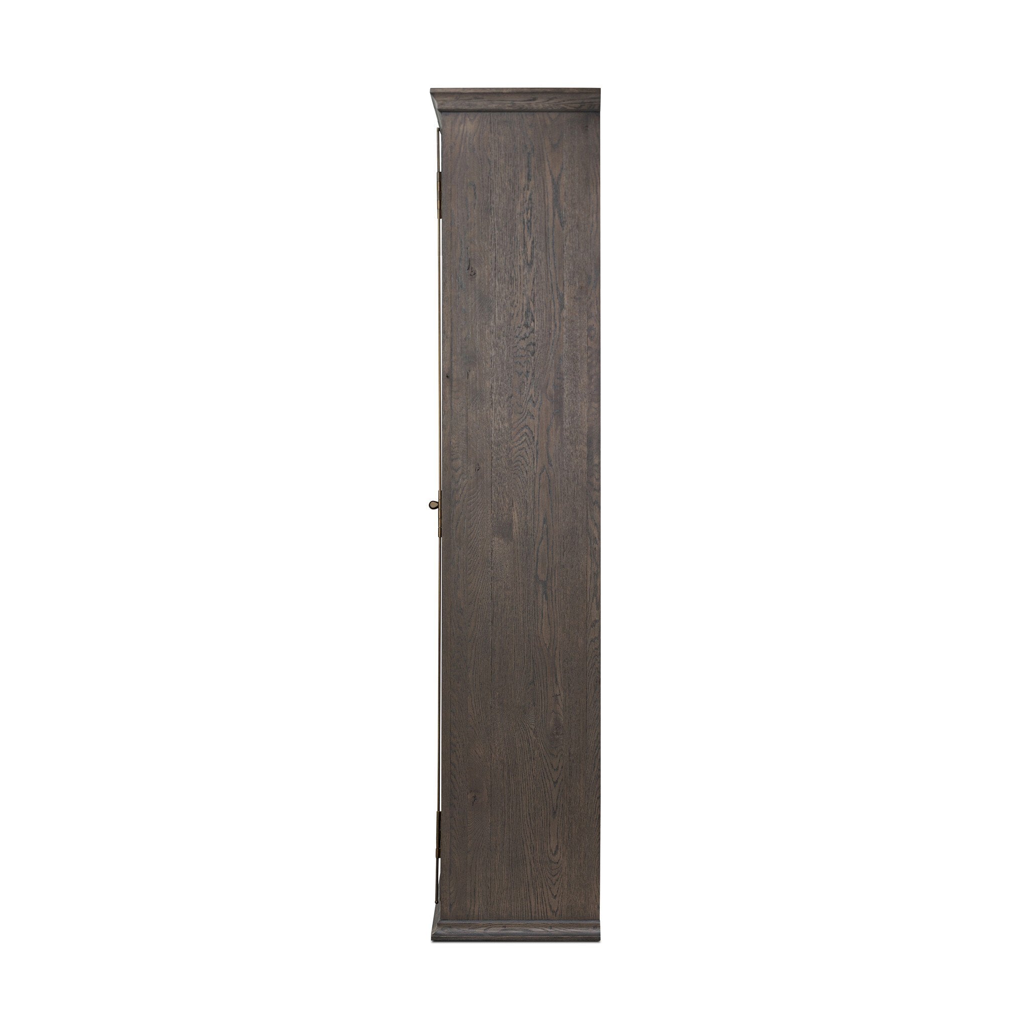 Four Hands Dawes Cabinet — Smoked Black Resawn Oak-Smoked Black Oak-Brushed Brass