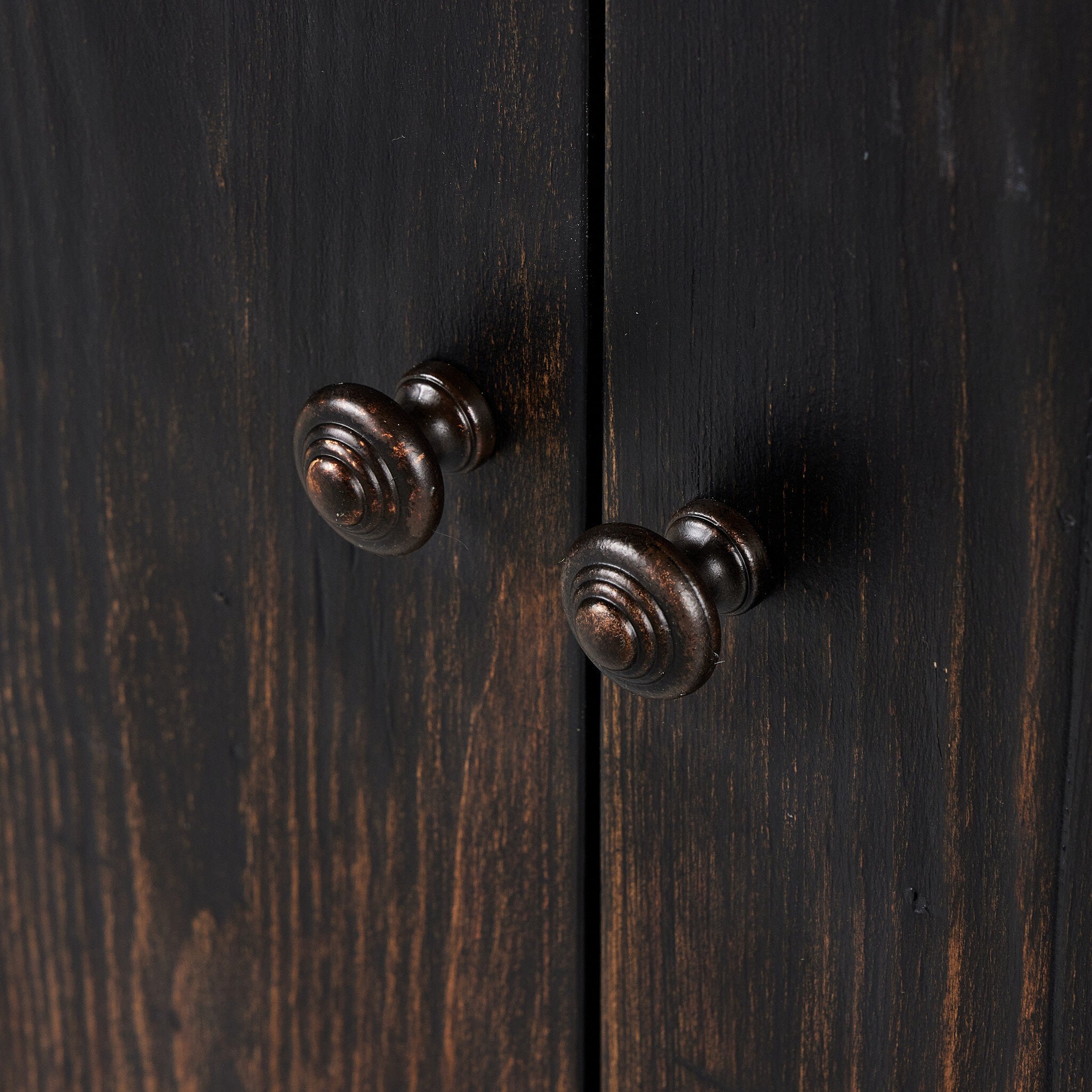 Four Hands It Takes An Hour Sideboard — Distressed Black-Distressed Black Veneer-Aged Bronze