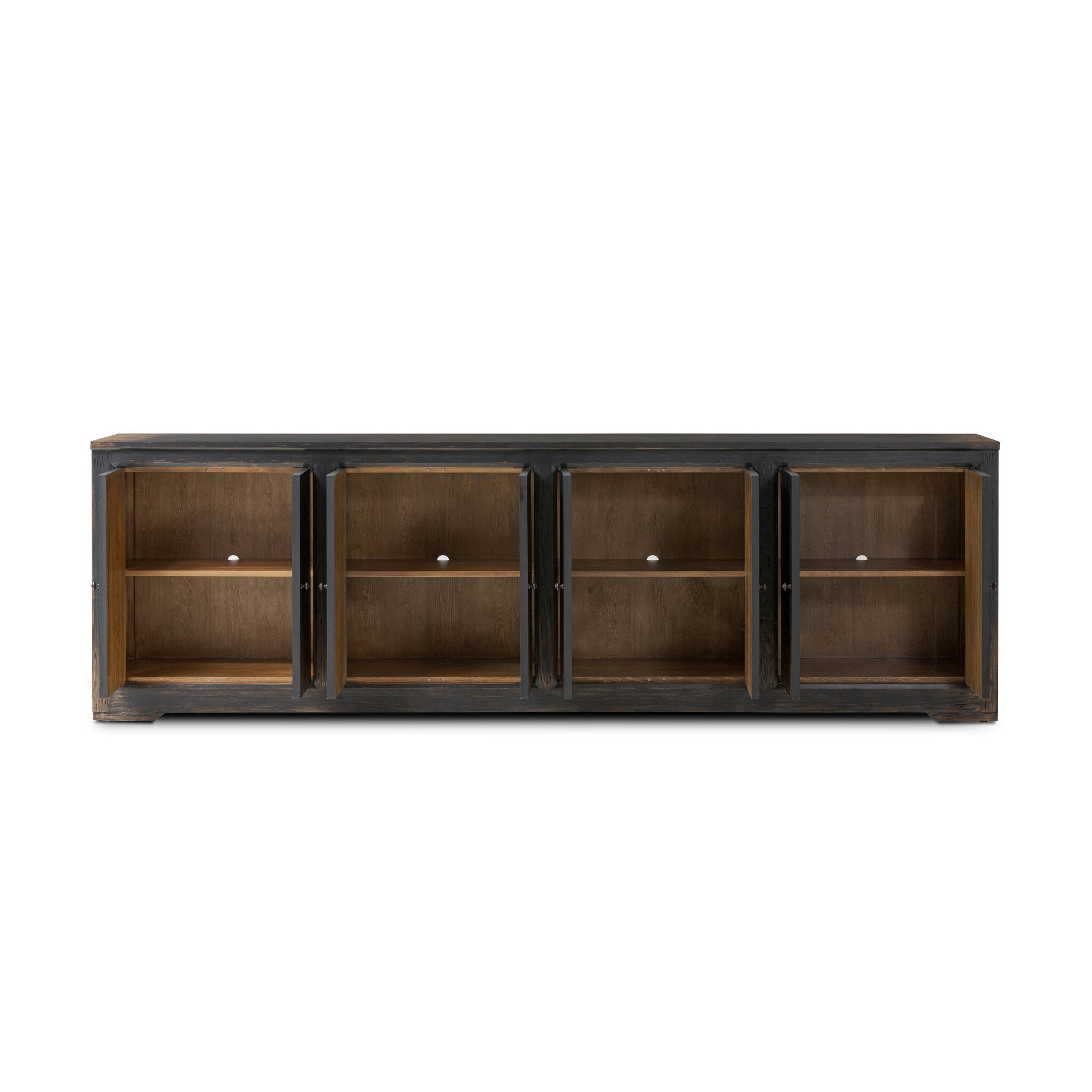 Four Hands It Takes An Hour Sideboard — Distressed Black-Distressed Black Veneer-Aged Bronze