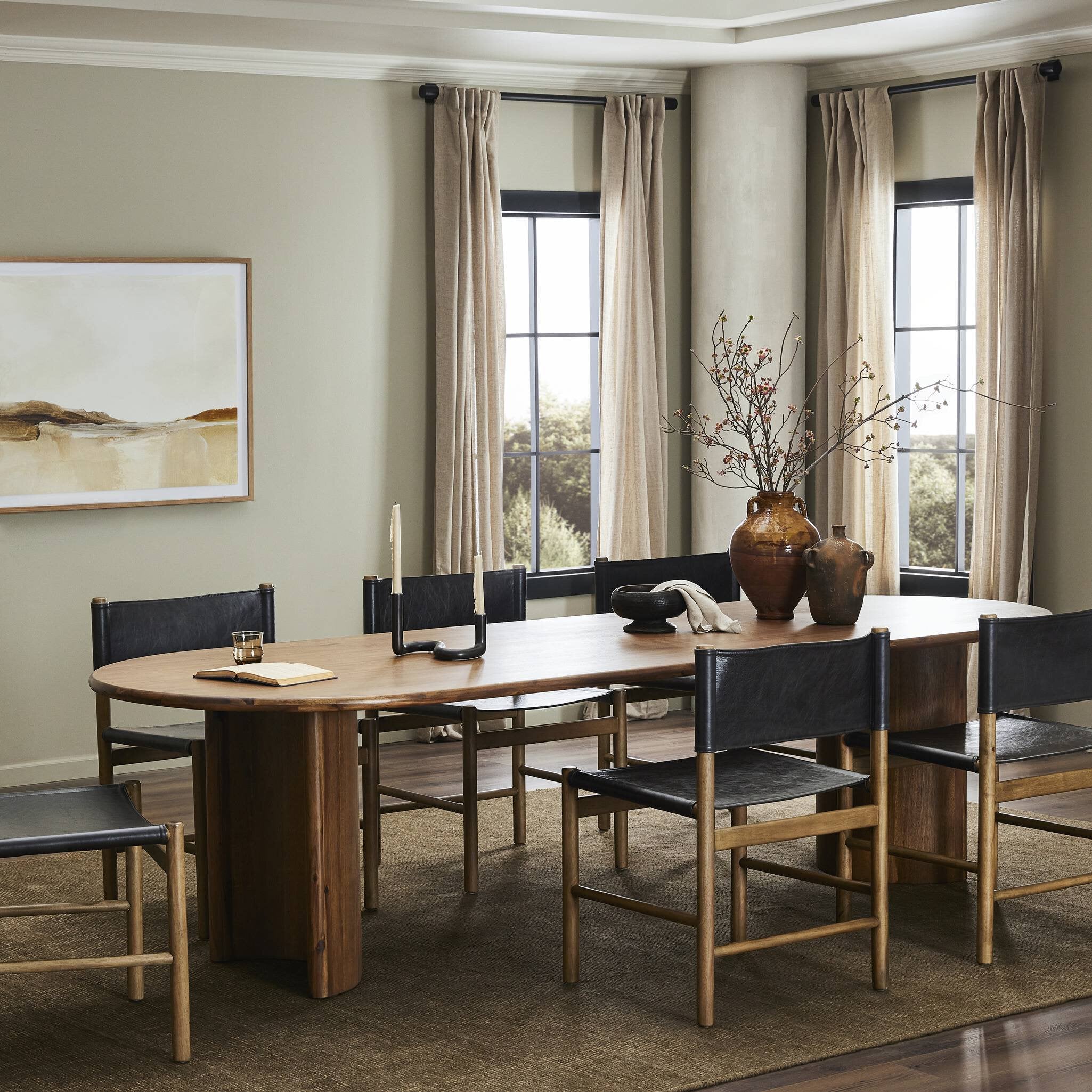 Four Hands Paden Dining Table — Seasoned Brown Acacia-Seasoned Brown Acacia Solid