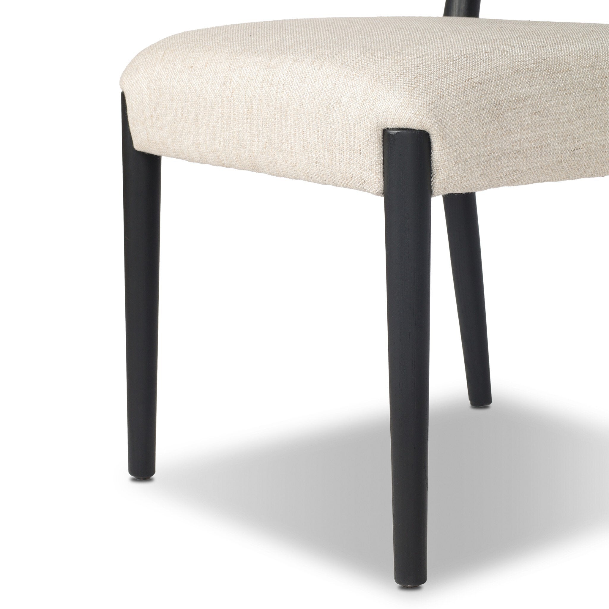 Four Hands Rothler Dining Chair — Essence Natural-Black Brushed Ash-Double Twisted Black Paper Cord