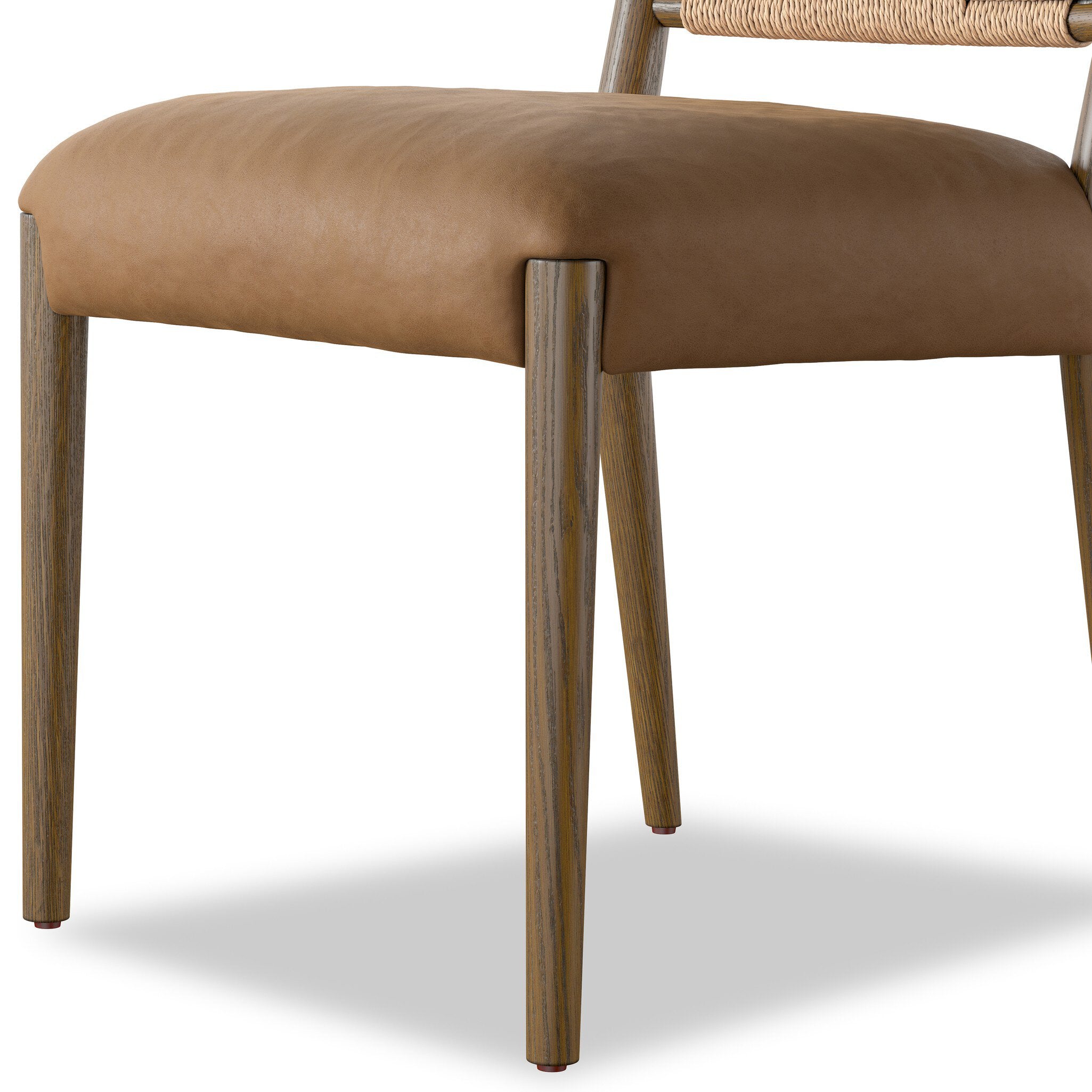 Four Hands Rothler Dining Chair — Maestro Camel-Tan Ash-Double Twisted Paper Cord
