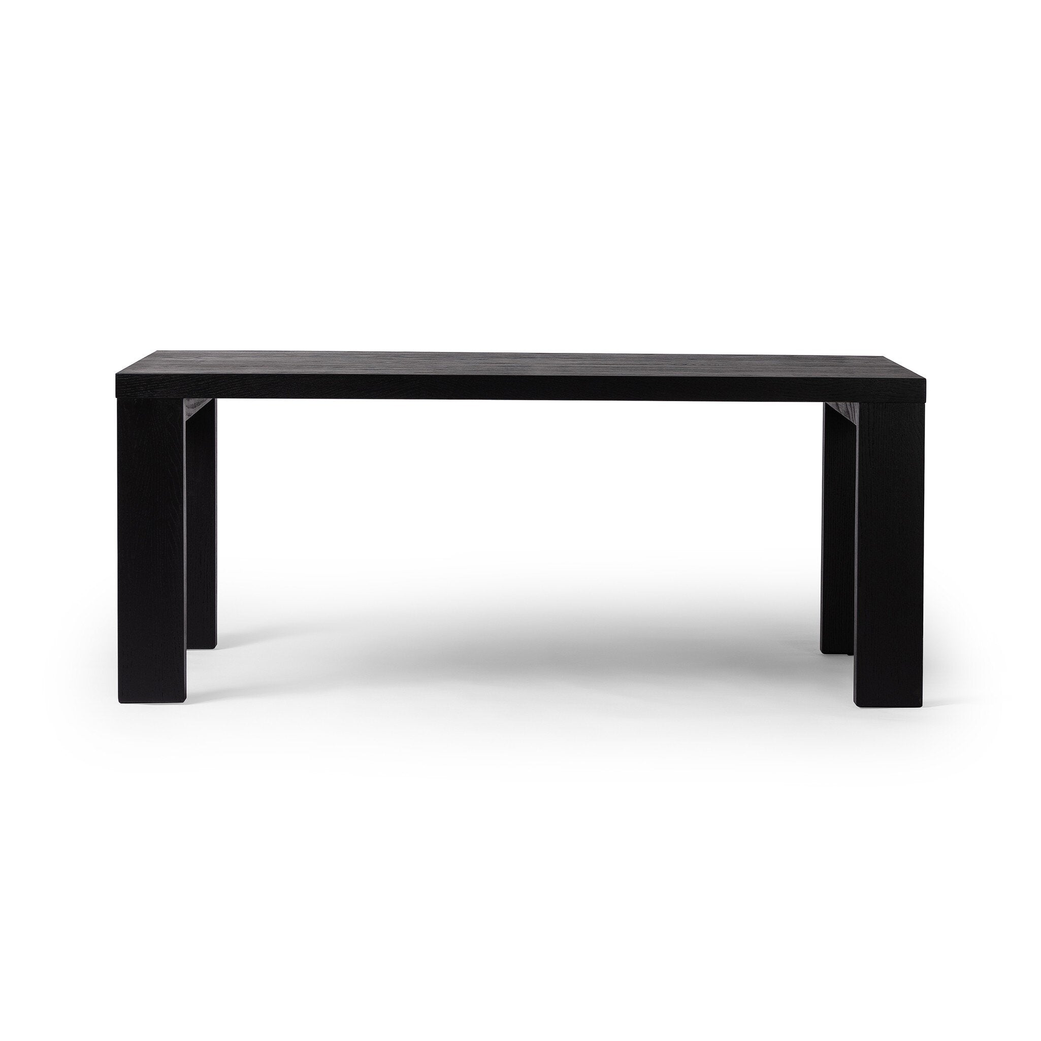 Four Hands Millie Dining Table — Drifted Matte Black-Drifted Matte Black Veneer