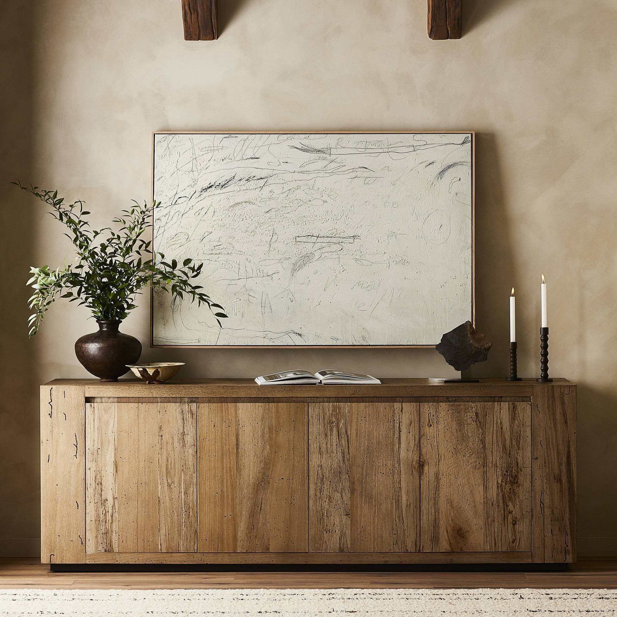 Four Hands Examination Of The Rose by Tyler Guinn — 242757-001 - 60.0x40.5-Vertical Grain White Oak Floater-Oversized