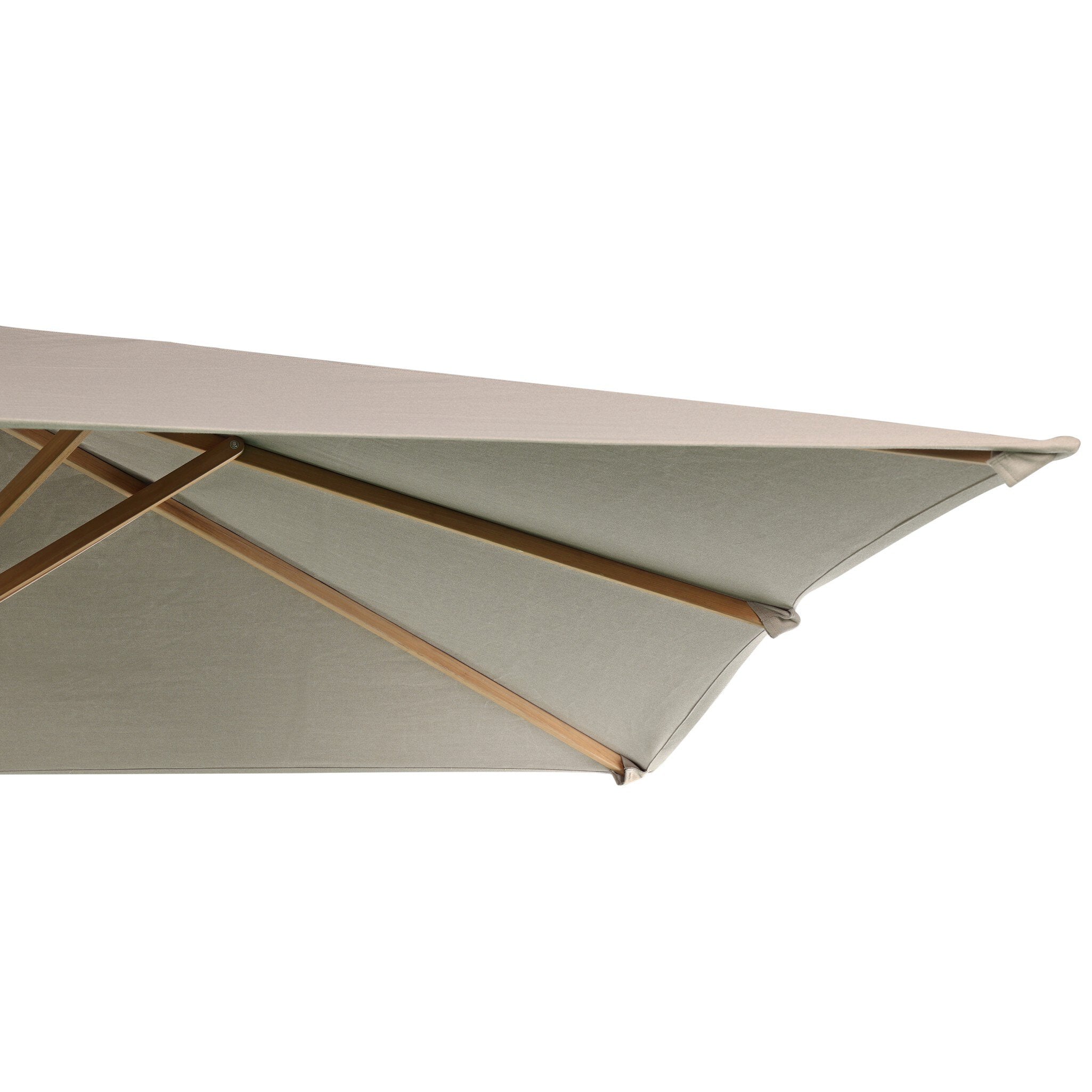 Four Hands Baska Outdoor Rectangular Umbrella — Ibiza Mole-Fine Sanded Teak-FSC-Sienna Brown Leather