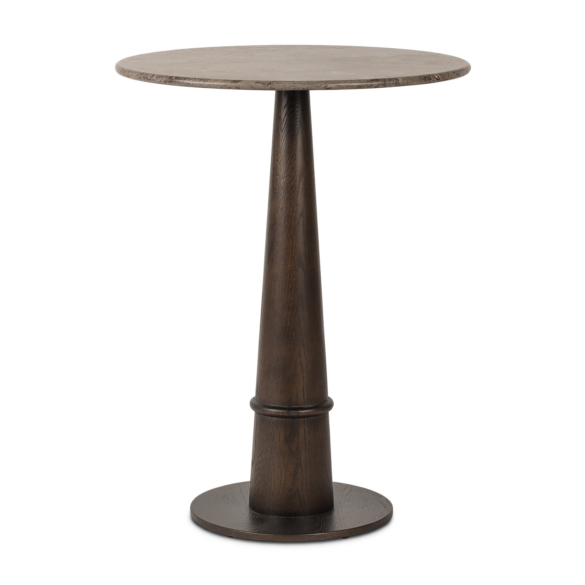 Four Hands Goetz Bar + Counter Table — Brown Ash-Warm Grey Marble-Bar