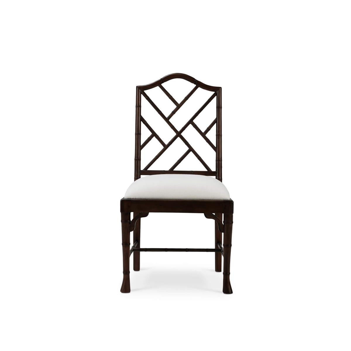 Bramble Martinique Bamboo Dining Chair — Dark Walnut / Arctic