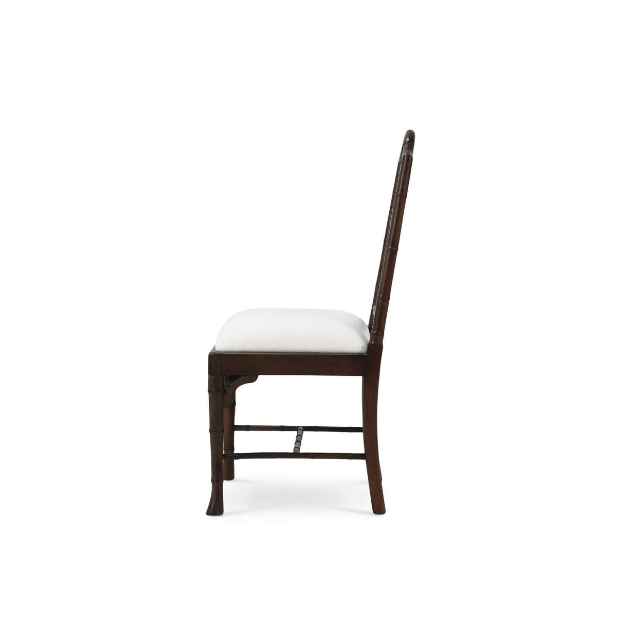 Bramble Martinique Bamboo Dining Chair — Dark Walnut / Arctic