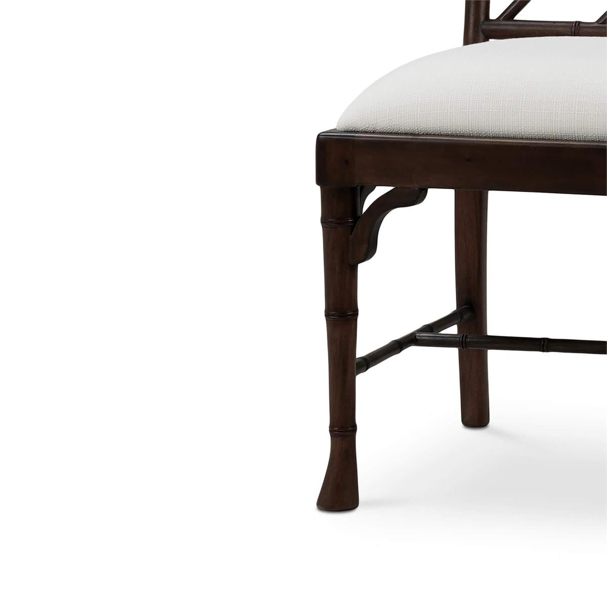 Bramble Martinique Bamboo Dining Chair — Dark Walnut / Arctic