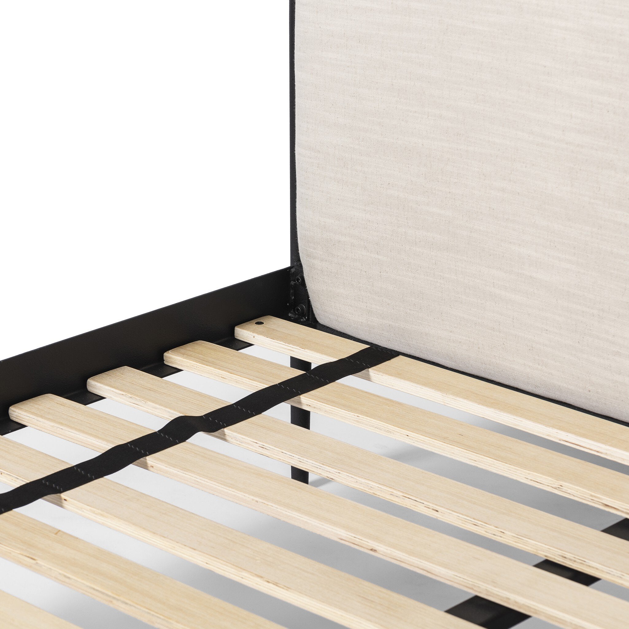 Four Hands Xander Bed — Savoy Parchment-Textured Black Iron-Queen