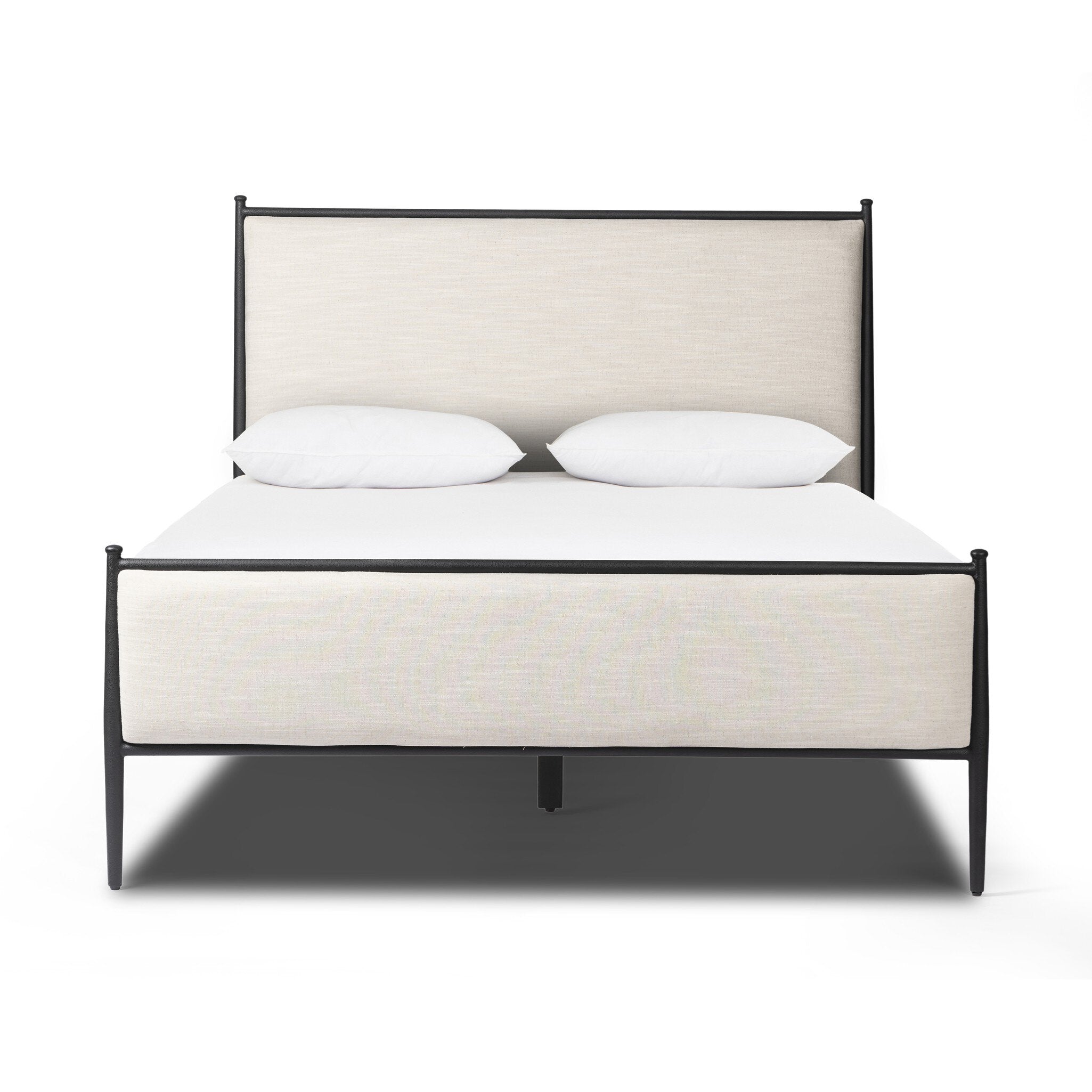 Four Hands Xander Bed — Savoy Parchment-Textured Black Iron-King
