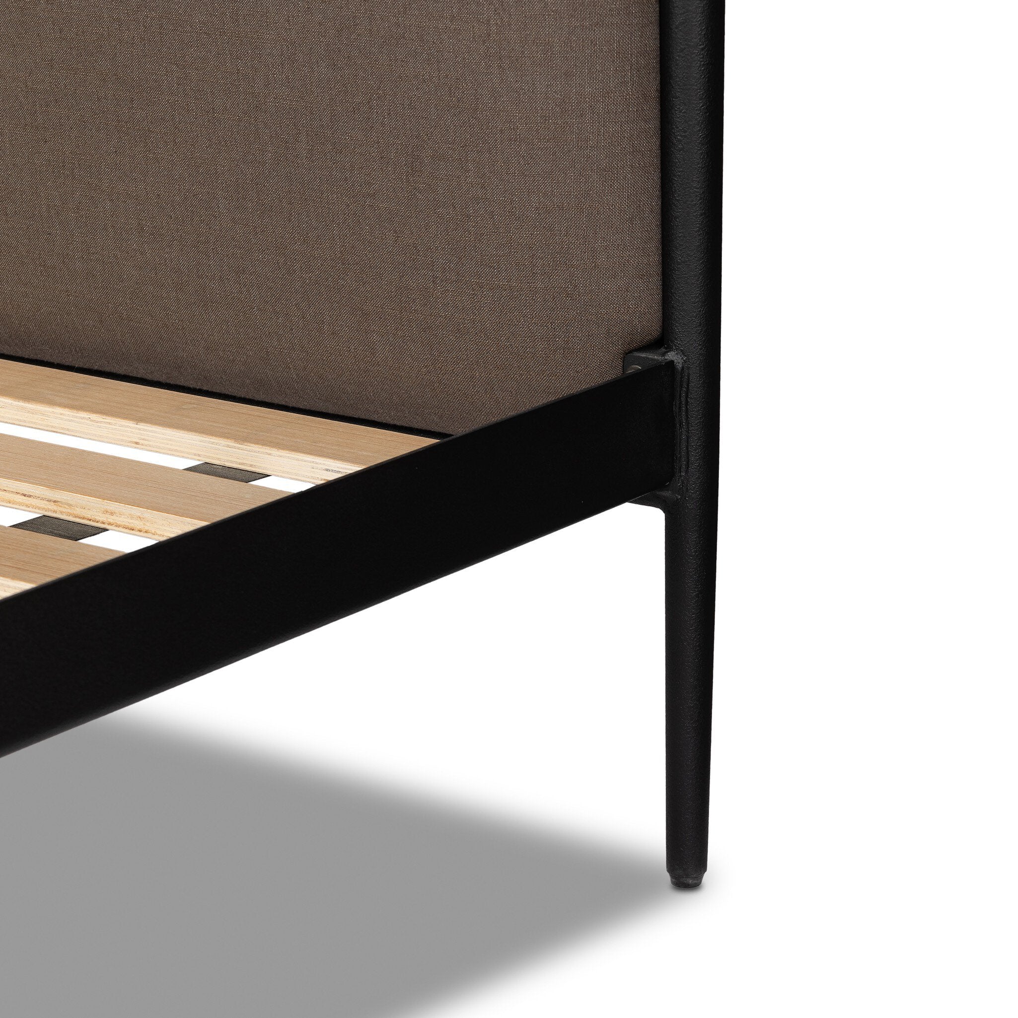 Four Hands Xander Bed — Savoy Coffee-Textured Black Iron-Queen