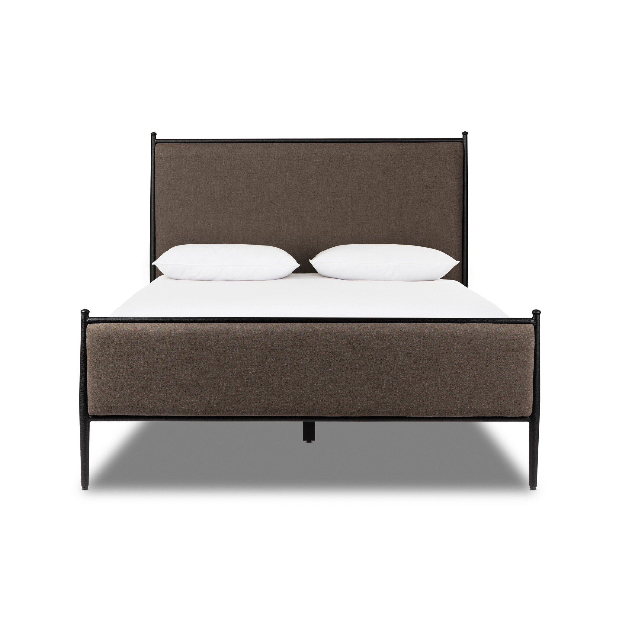 Four Hands Xander Bed — Savoy Coffee-Textured Black Iron-Queen