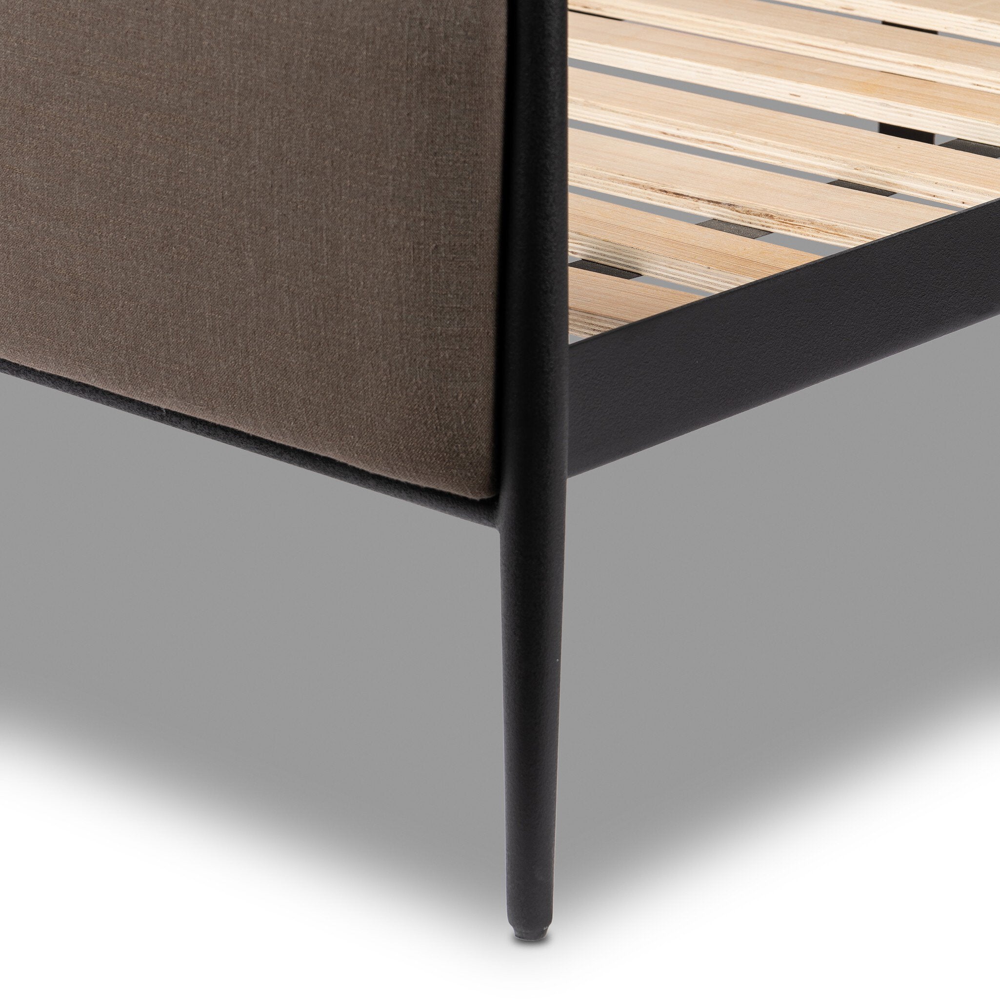 Four Hands Xander Bed — Savoy Coffee-Textured Black Iron-King