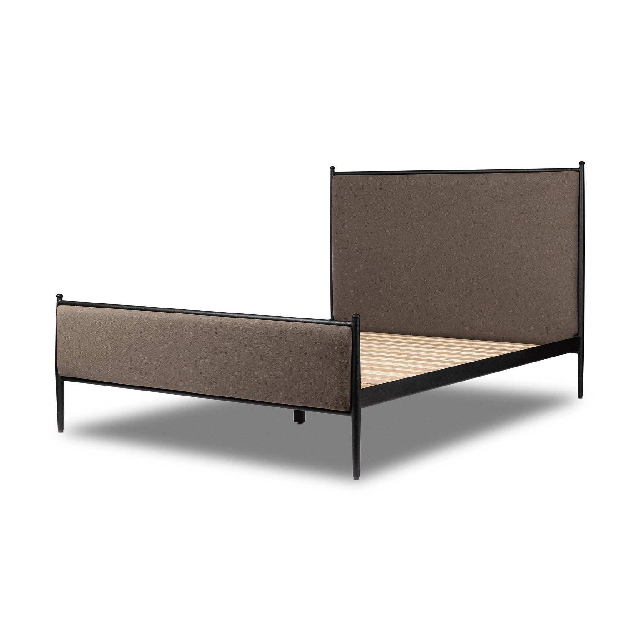 Four Hands Xander Bed — Savoy Coffee-Textured Black Iron-King