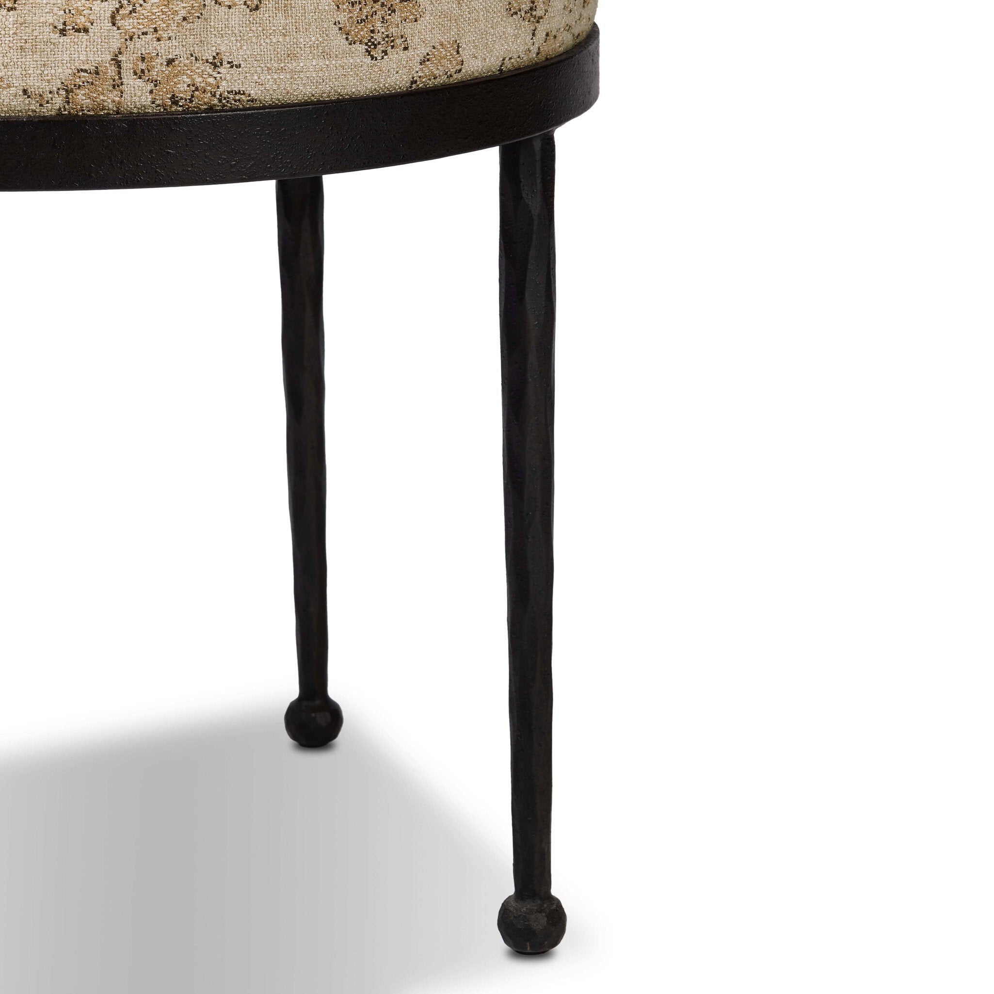 Four Hands Corinne Accent Stool — Fallingbrook Natural-Hammered Bronze-Textured Bronze