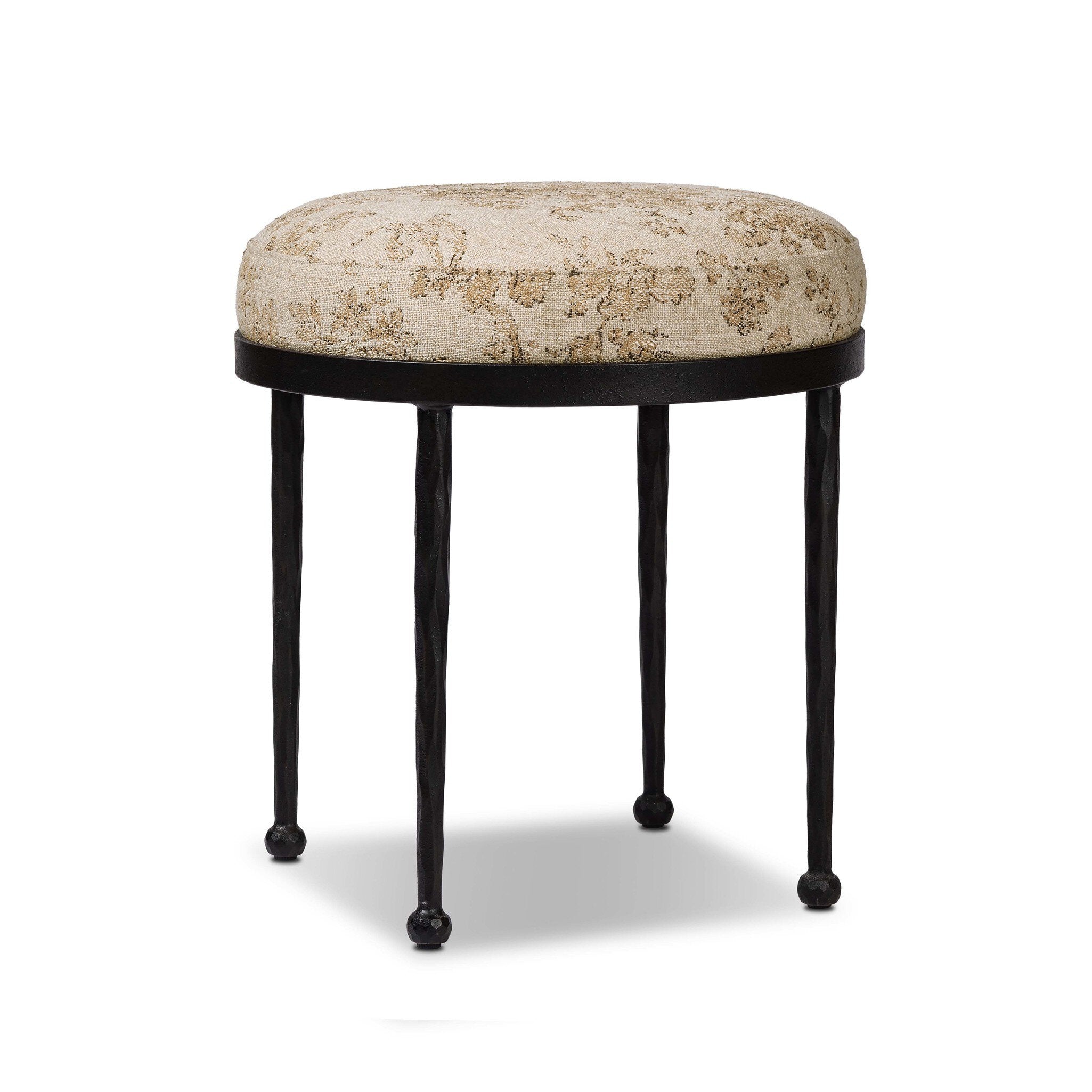 Four Hands Corinne Accent Stool — Fallingbrook Natural-Hammered Bronze-Textured Bronze