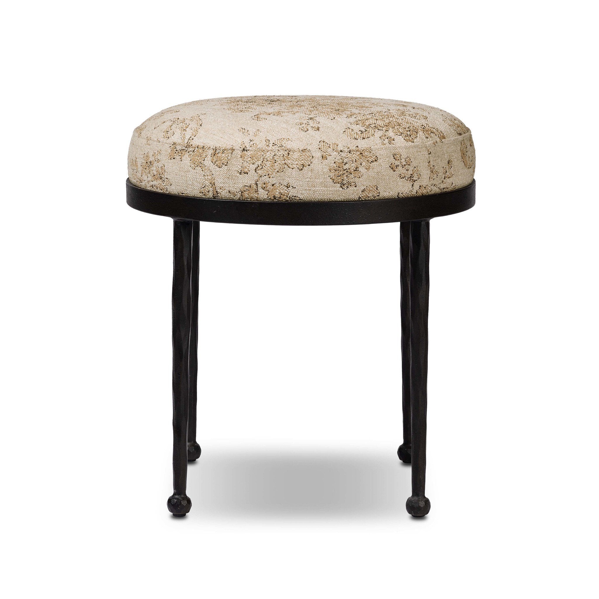 Four Hands Corinne Accent Stool — Fallingbrook Natural-Hammered Bronze-Textured Bronze