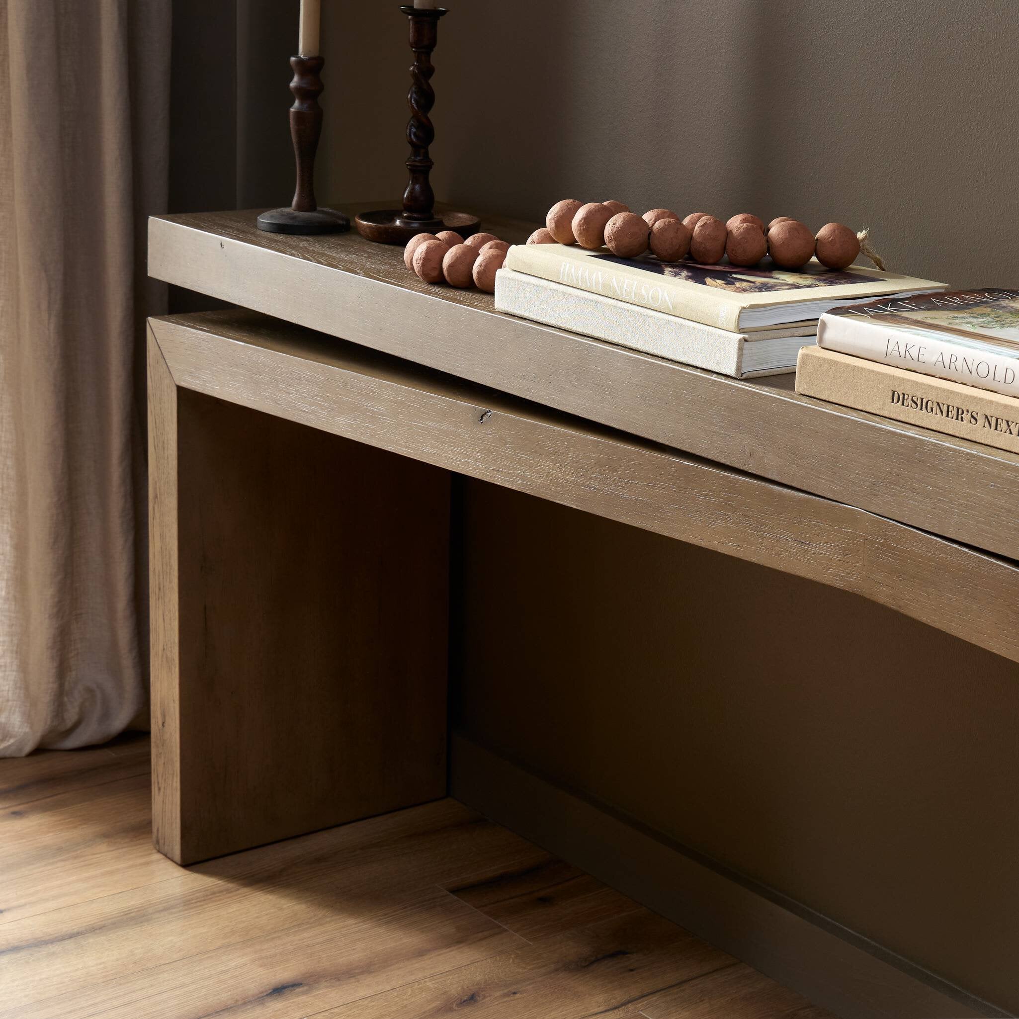 Four Hands Matthes Console Table - 94" — Rustic Grey Veneer