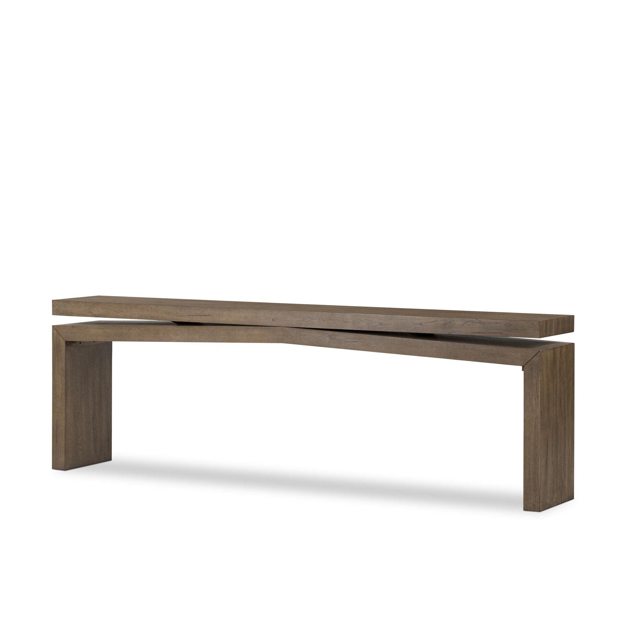 Four Hands Matthes Console Table - 94" — Rustic Grey Veneer