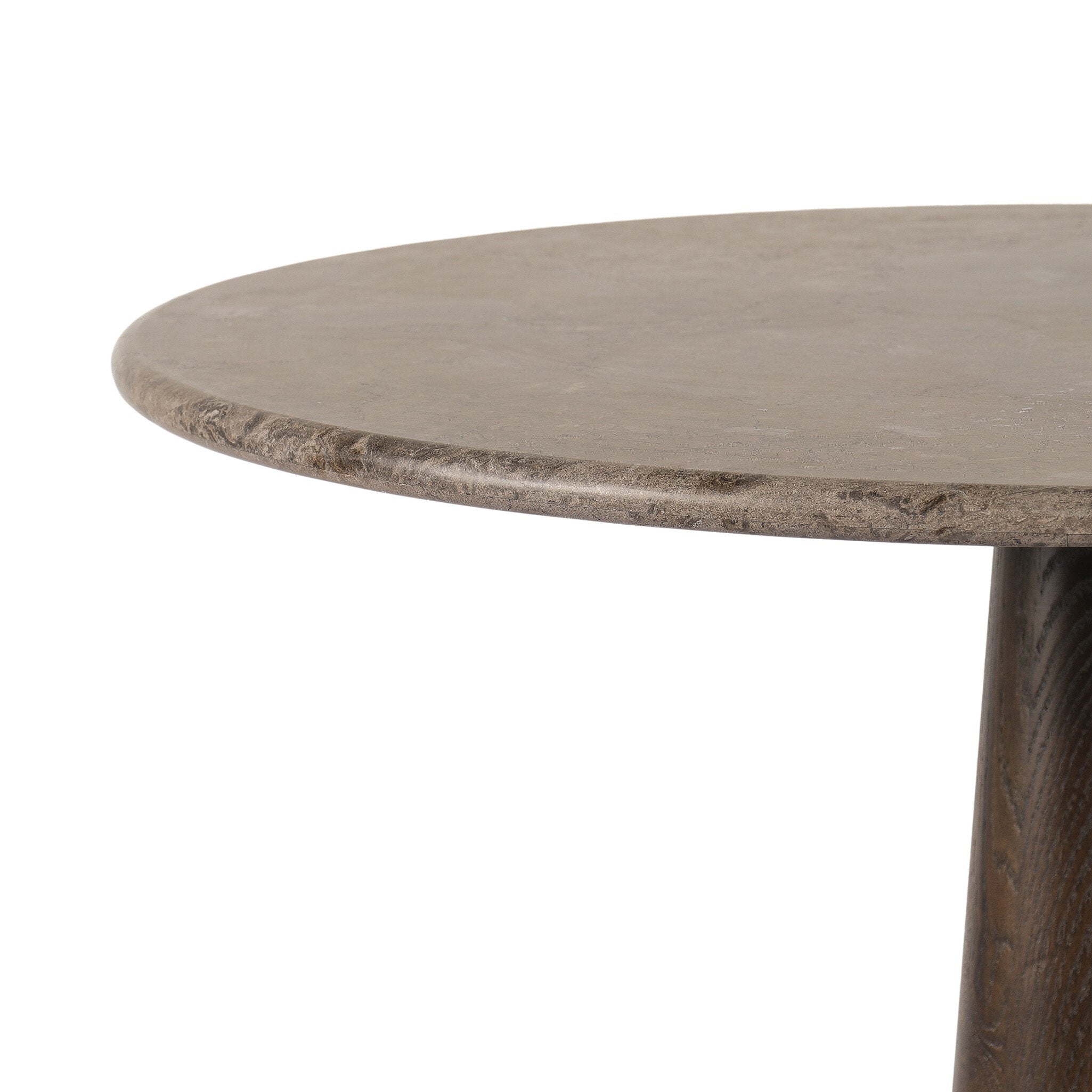 Four Hands Goetz Bistro Table — Warm Grey Marble-Brown Ash