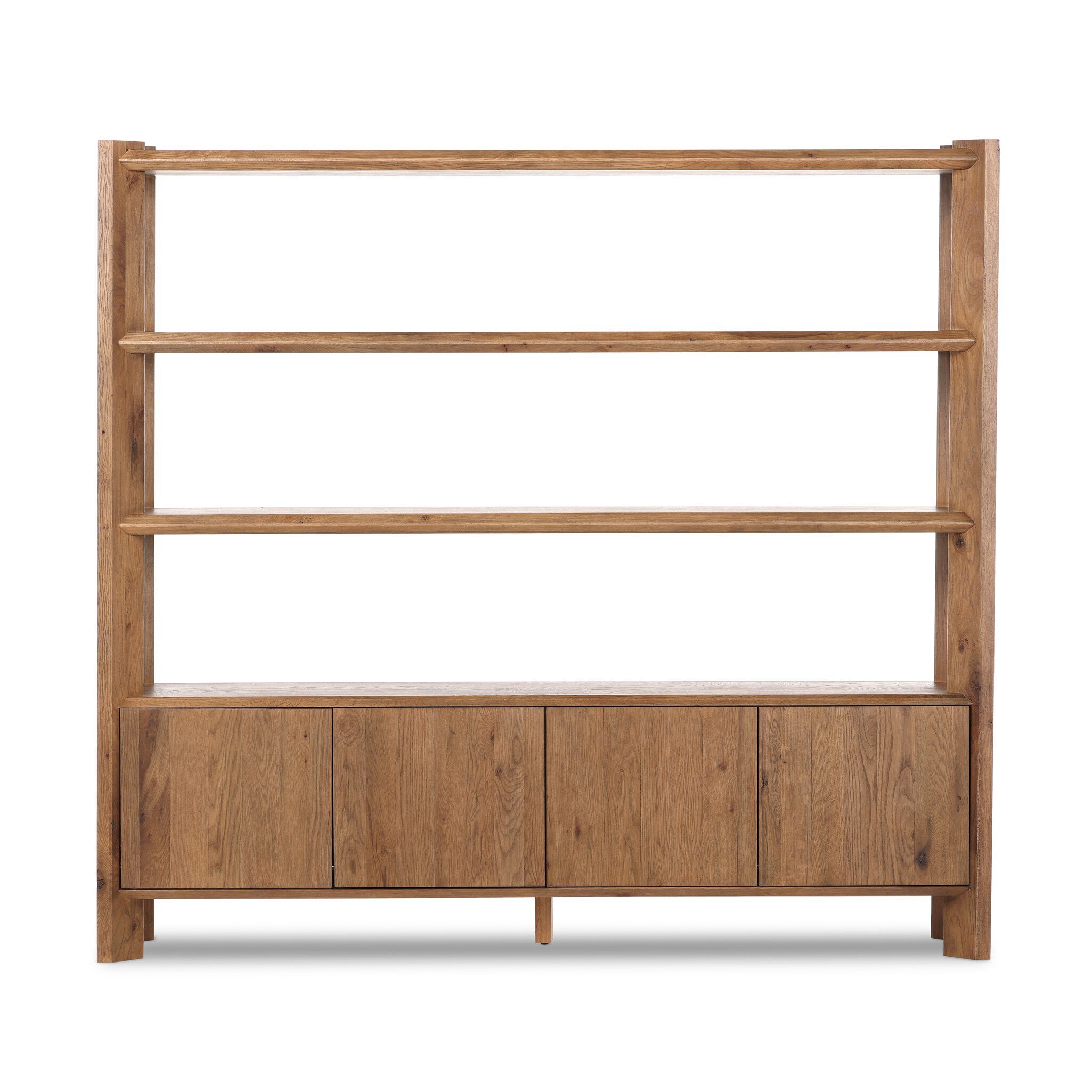 Four Hands Orwin Wide Bookshelf — Worn Oak-Worn Oak Veneer