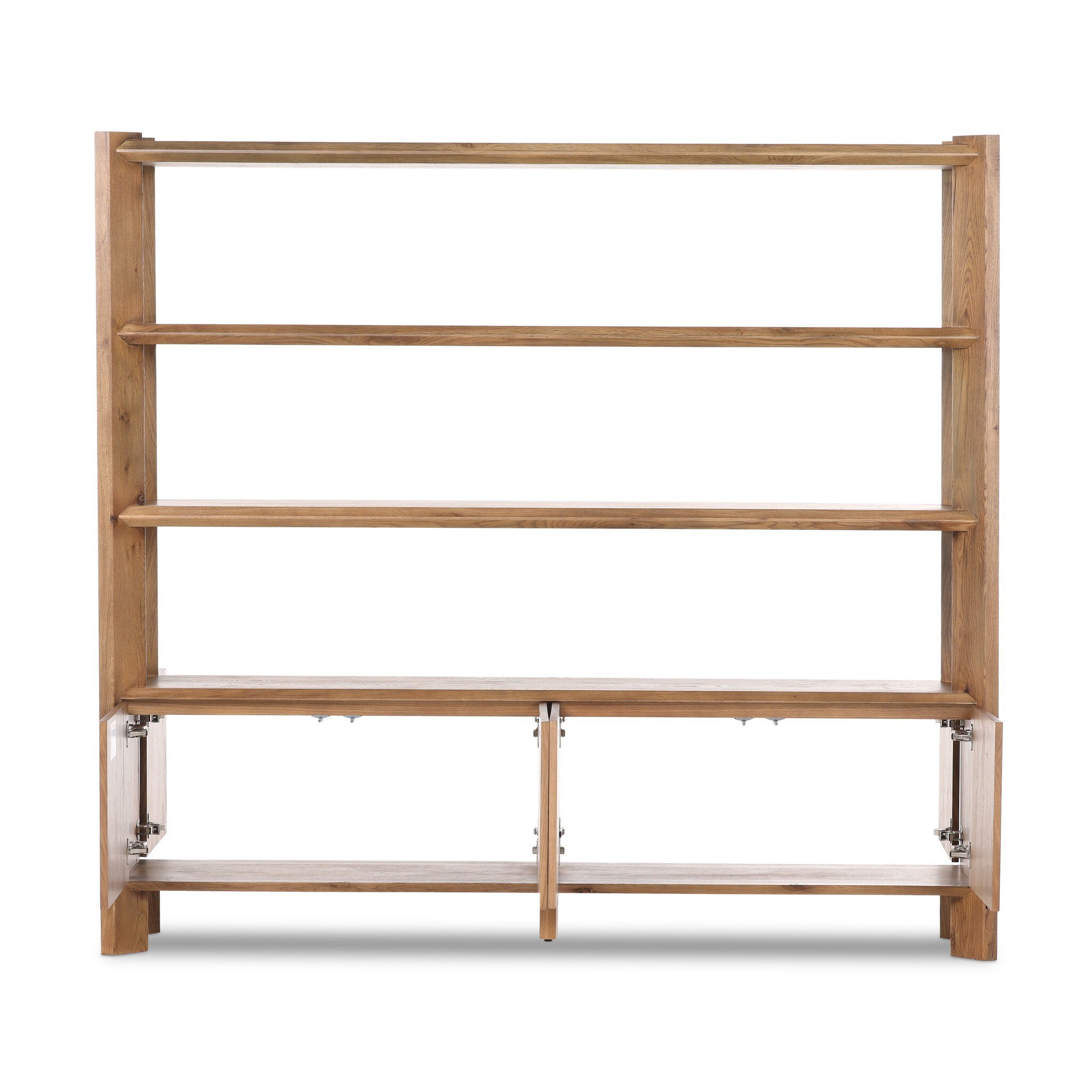 Four Hands Orwin Wide Bookshelf — Worn Oak-Worn Oak Veneer