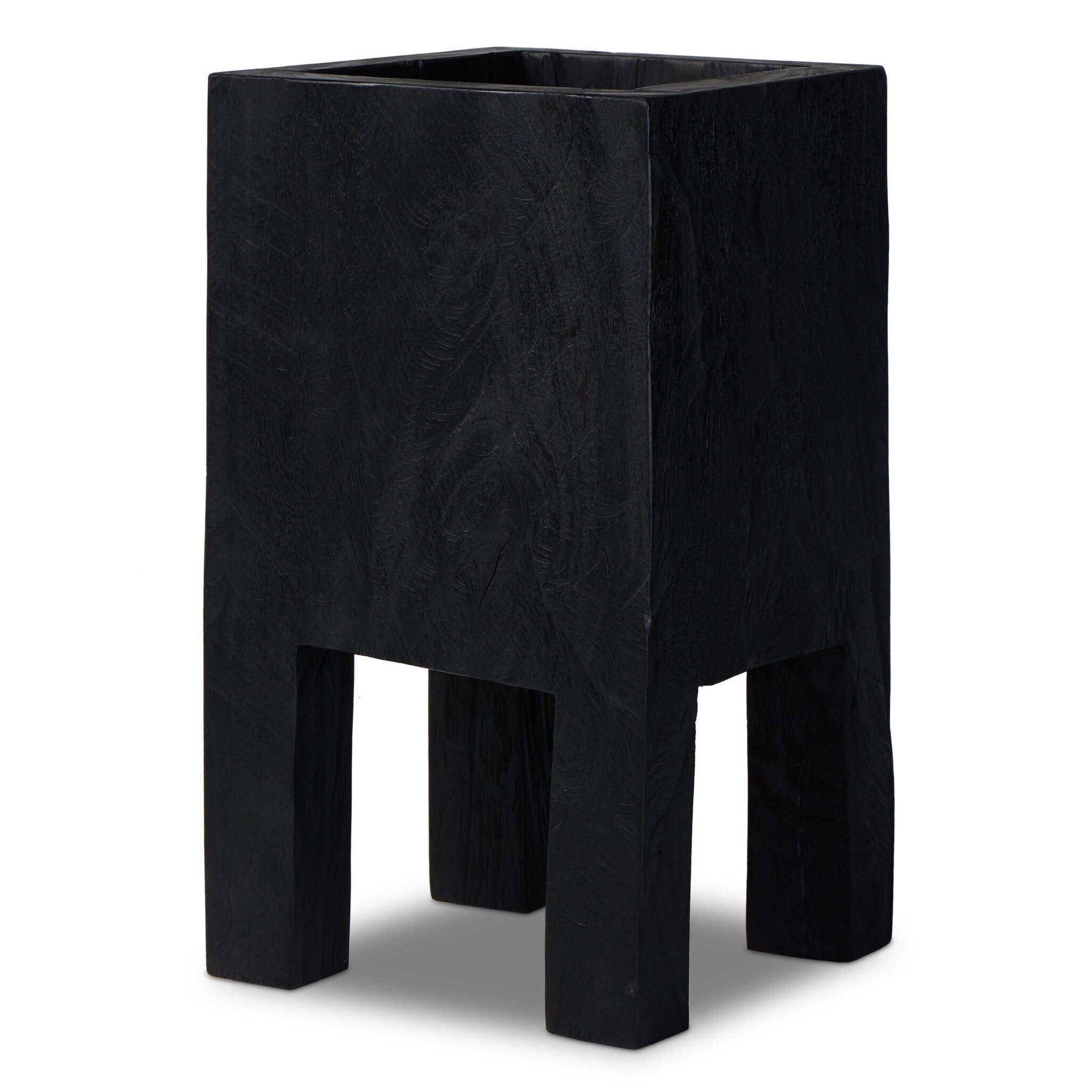 Four Hands Tora Planter — Carbonized Black