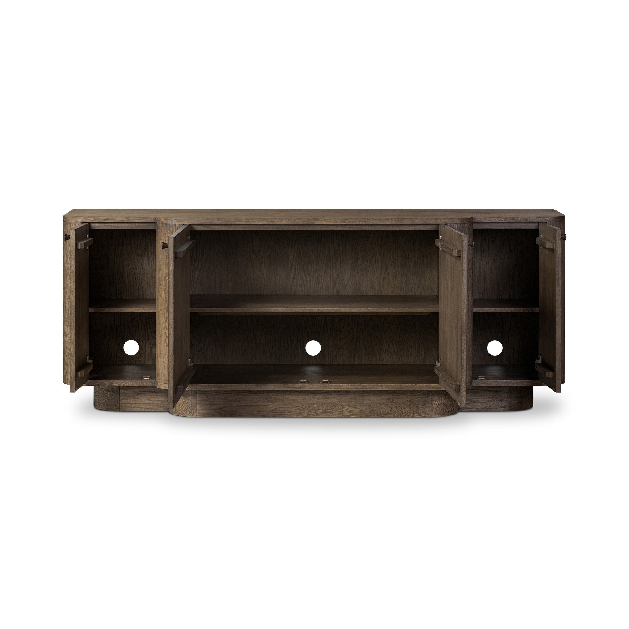 Four Hands Leya Sideboard — Weathered Oak Veneer-Black Iron-Weathered Oak