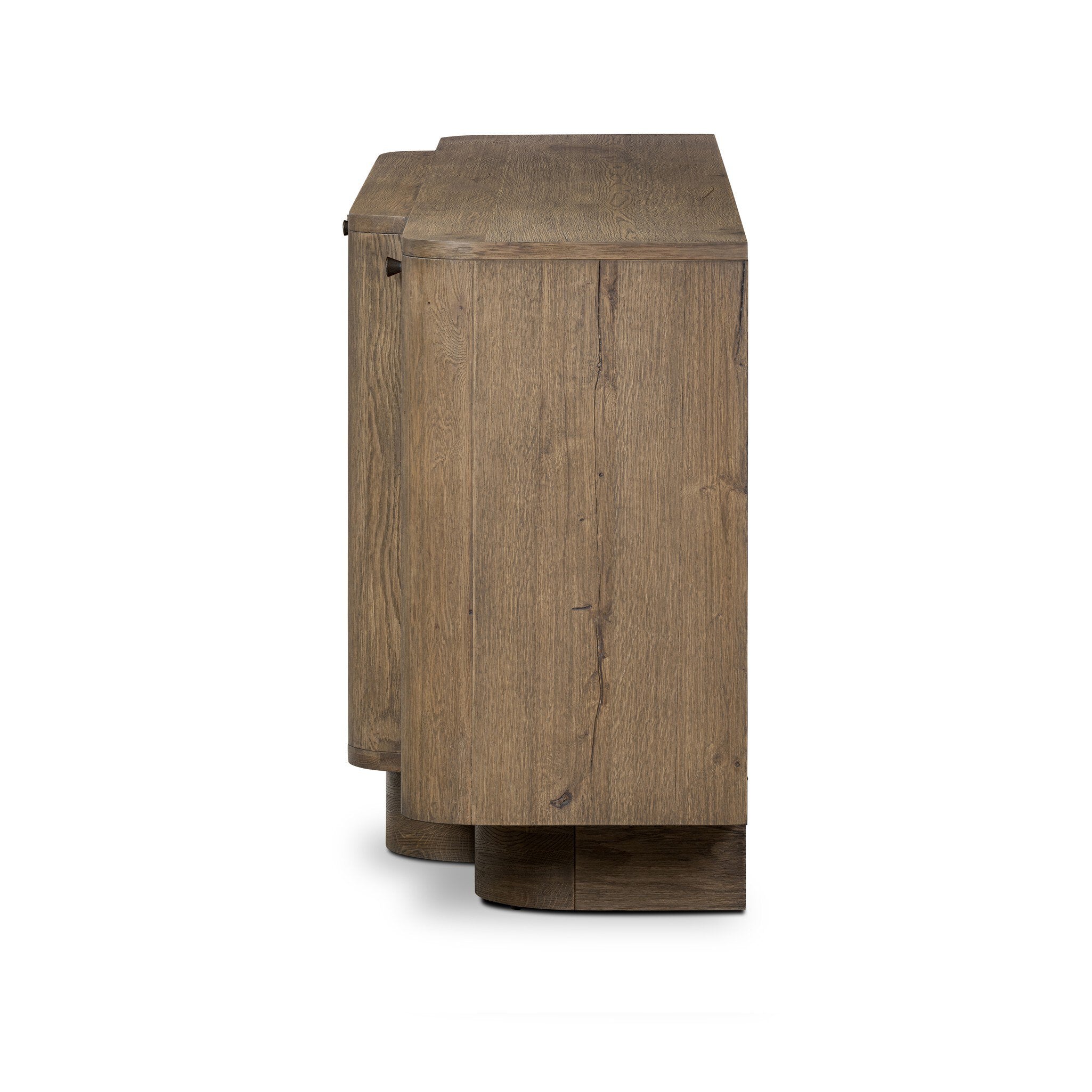 Four Hands Leya Sideboard — Weathered Oak Veneer-Black Iron-Weathered Oak