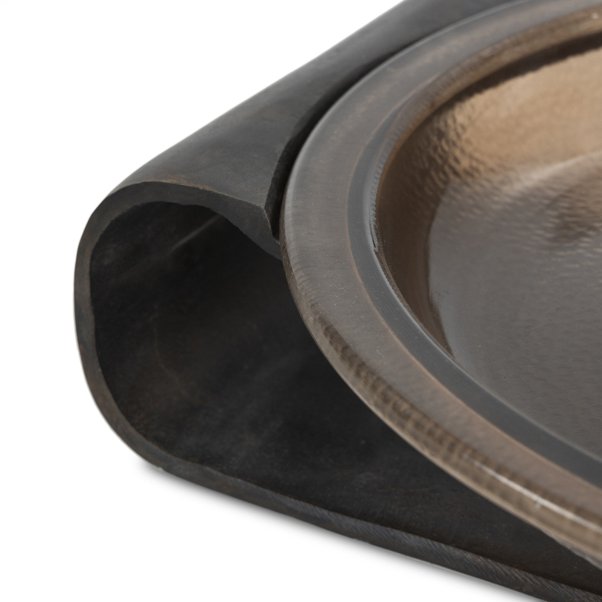 Four Hands Runa Bowl — Smoked Brown Cast Glass-Distressed Bronze