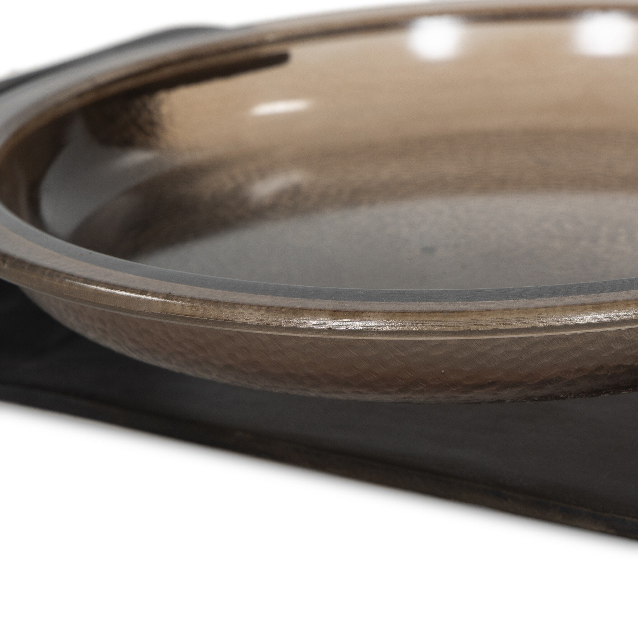 Four Hands Runa Bowl — Smoked Brown Cast Glass-Distressed Bronze