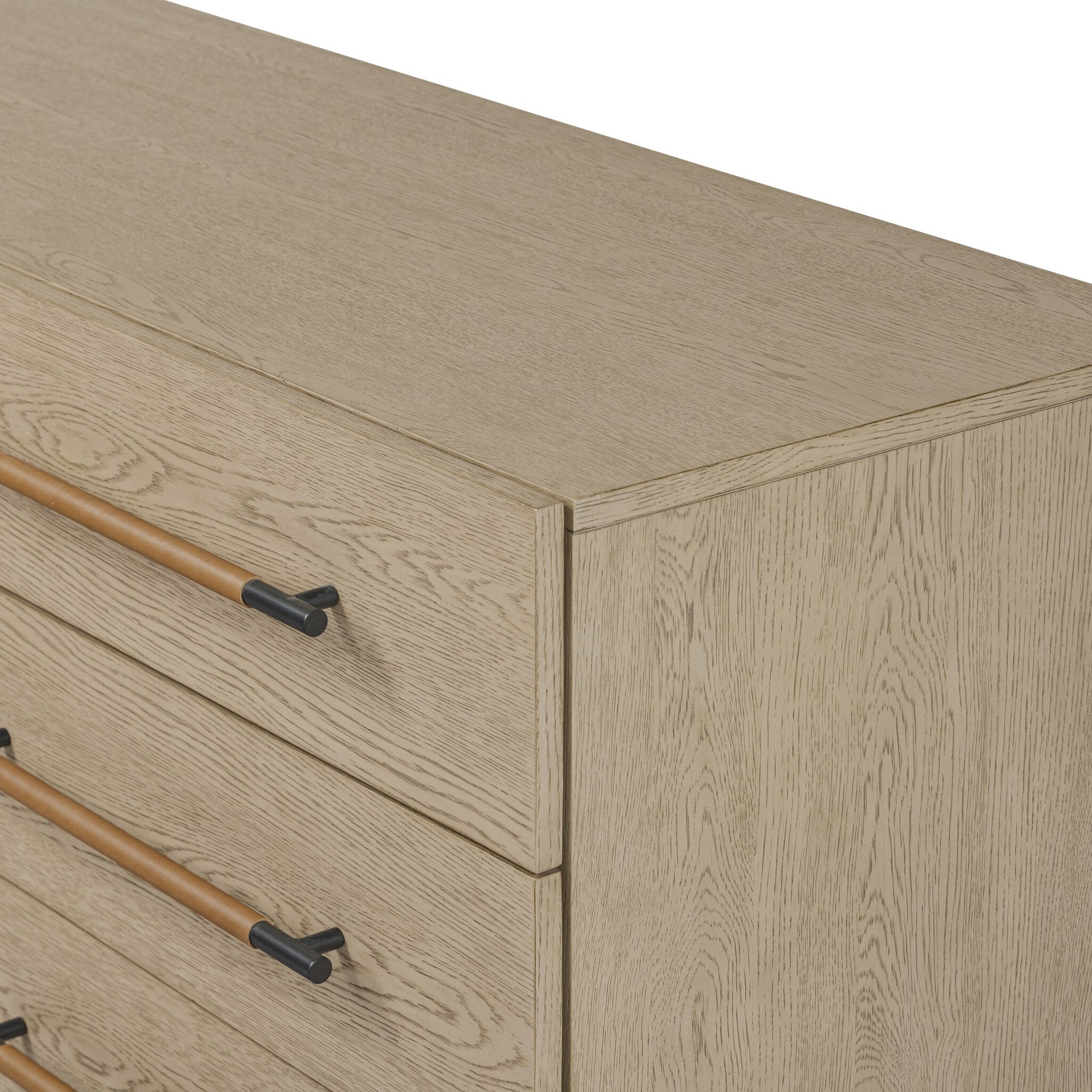 Four Hands Rosedale 8 Drawer Dresser — Yucca Oak Veneer-Chaps Sand-Gunmetal
