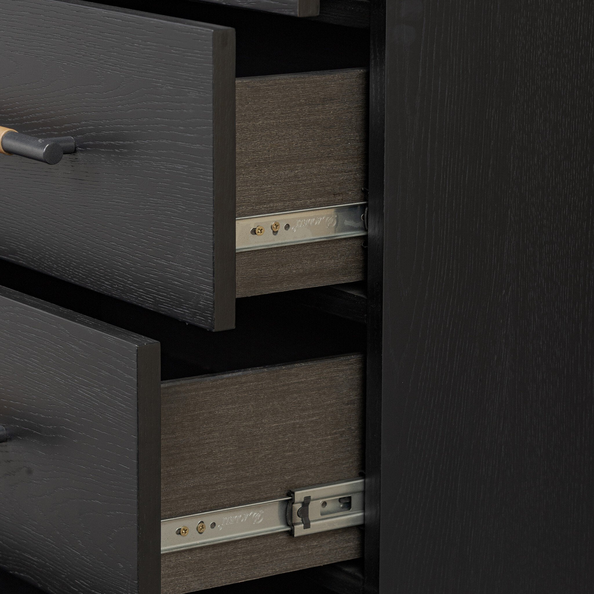 Four Hands Rosedale 8 Drawer Dresser — Ebony Oak-Chaps Sand-Gunmetal