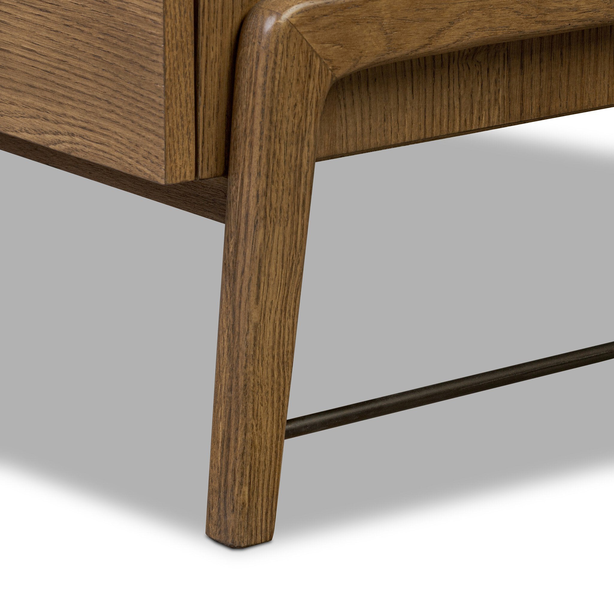 Four Hands Rosedale 8 Drawer Dresser — Amber Oak-Chaps Ebony-Burnished Bronze